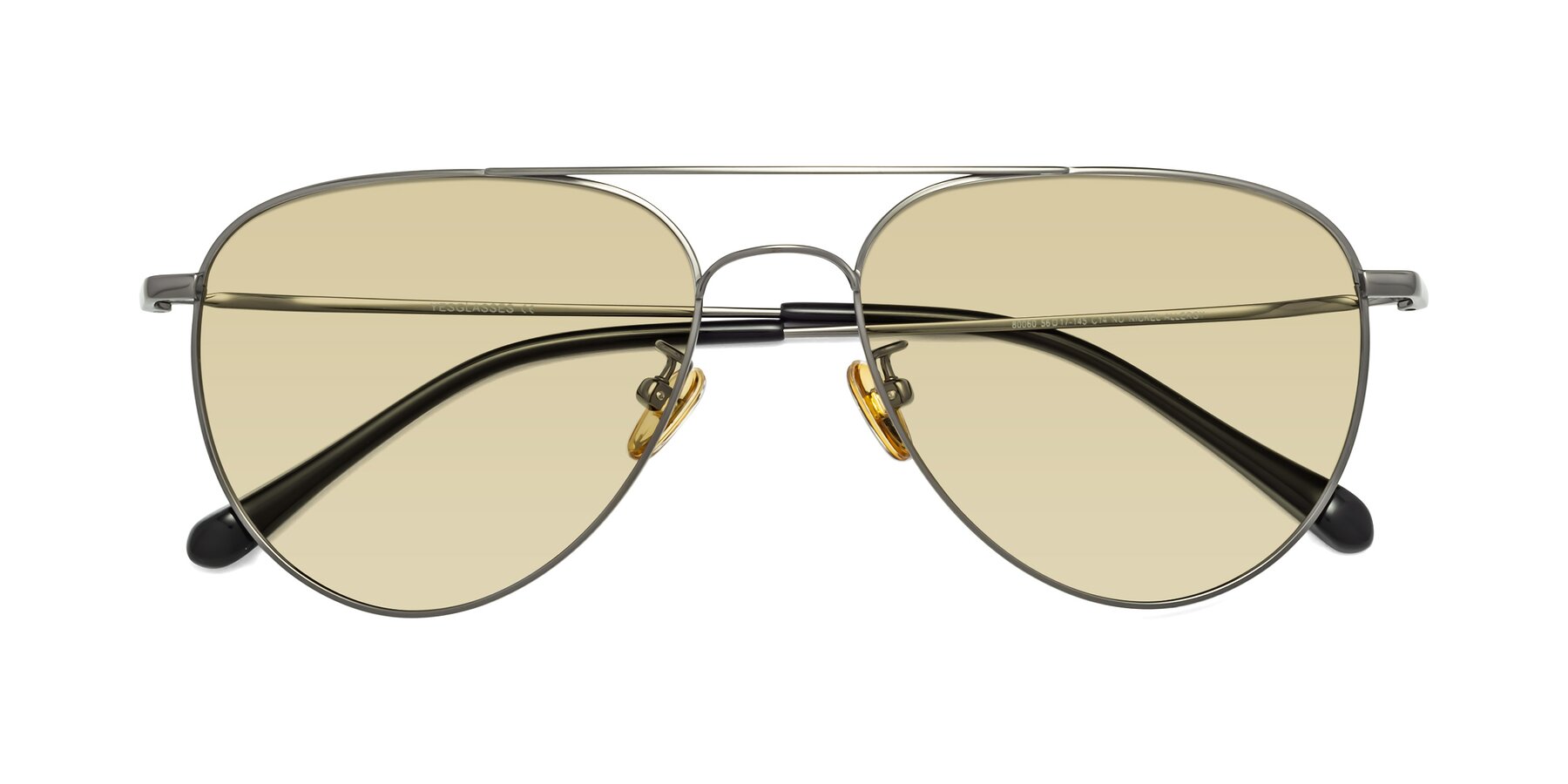 Folded Front of Hindley in Gunmetal with Light Champagne Tinted Lenses