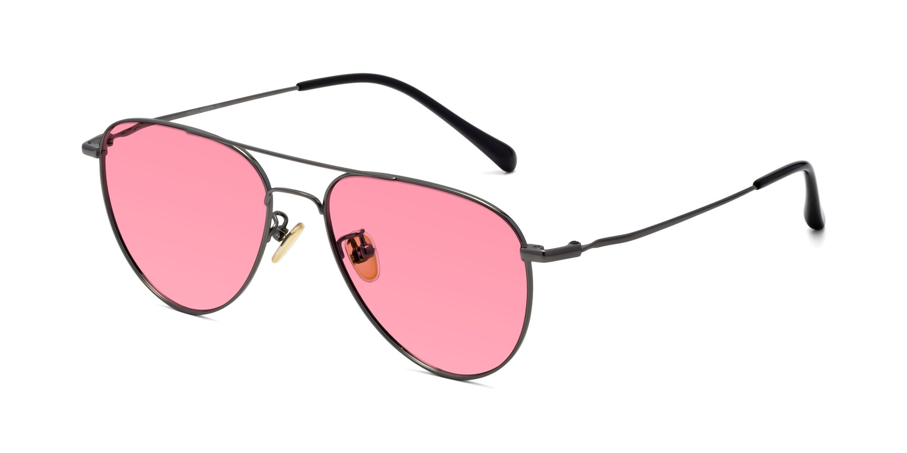 Angle of Hindley in Gunmetal with Pink Tinted Lenses