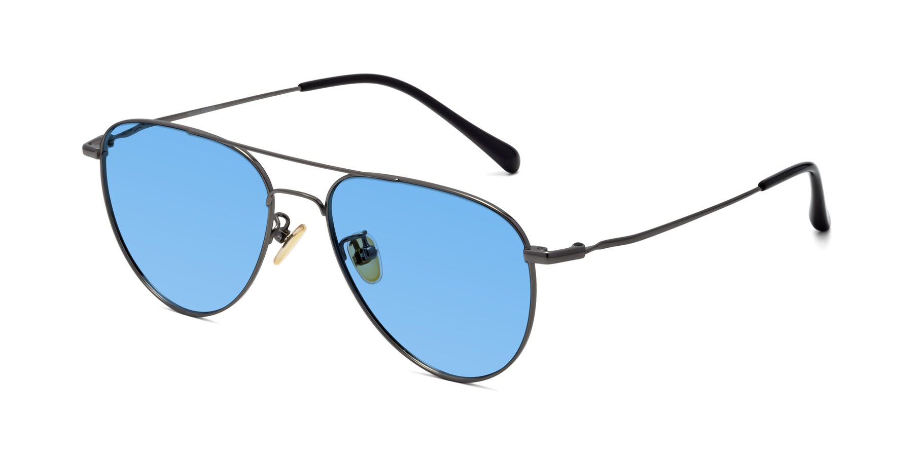 Angle of Hindley in Gunmetal with Medium Blue Tinted Lenses