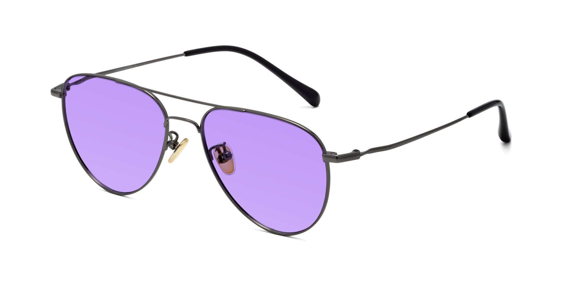 Angle of Hindley in Gunmetal with Medium Purple Tinted Lenses