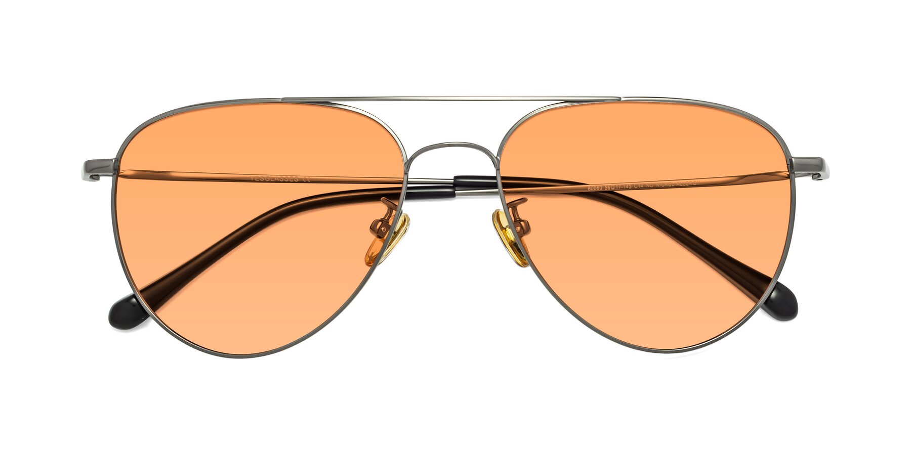 Folded Front of Hindley in Gunmetal with Medium Orange Tinted Lenses