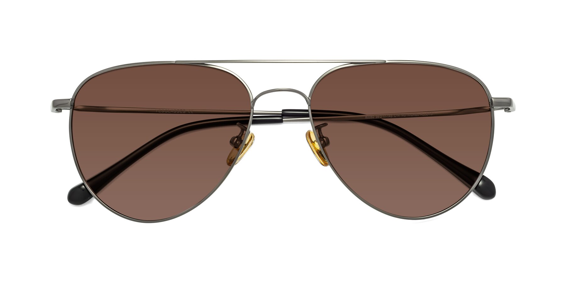 Folded Front of Hindley in Gunmetal with Brown Tinted Lenses