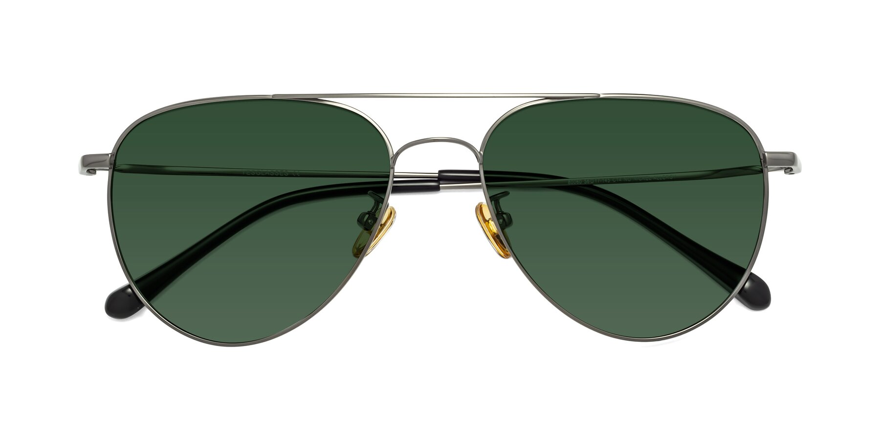 Folded Front of Hindley in Gunmetal with Green Tinted Lenses
