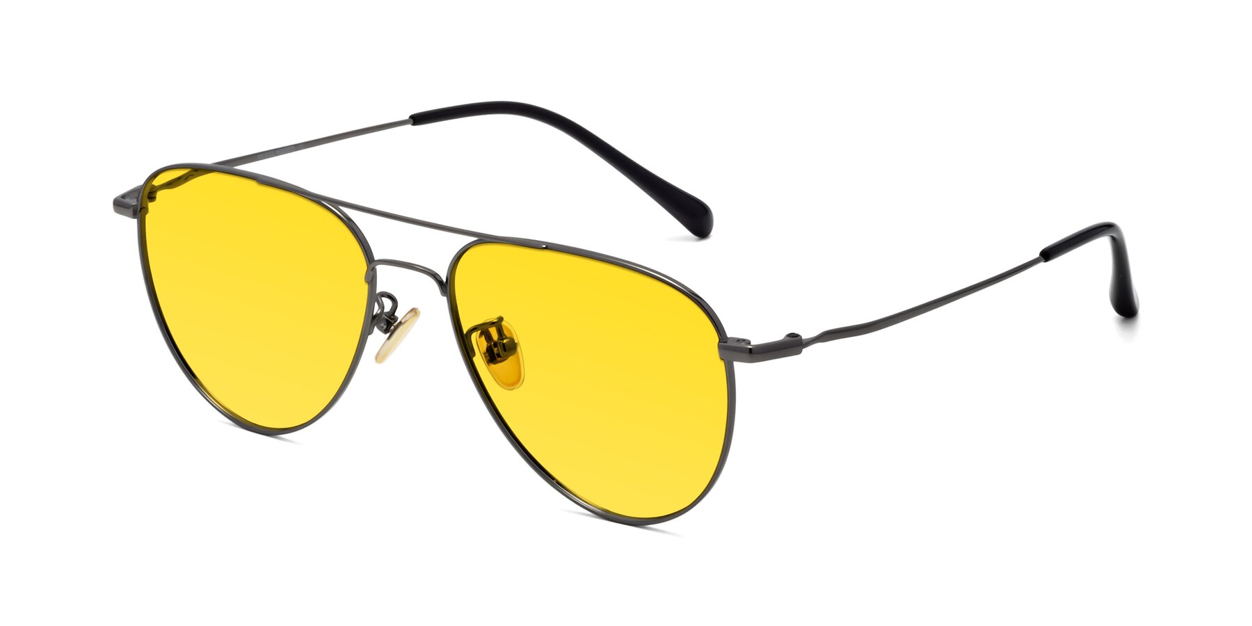 Angle of 80060 in Gunmetal with Yellow Tinted Lenses
