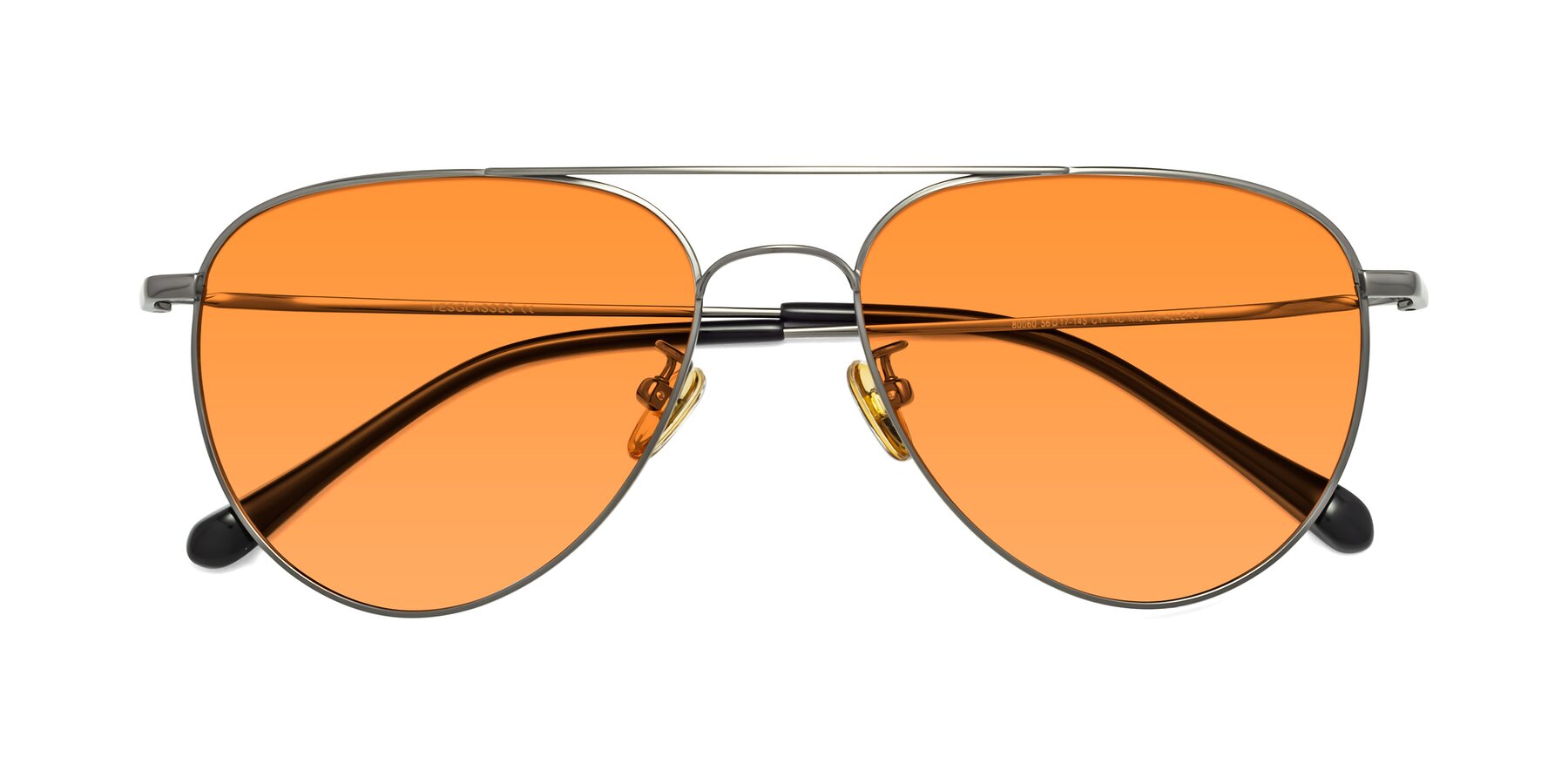 Folded Front of Hindley in Gunmetal with Orange Tinted Lenses