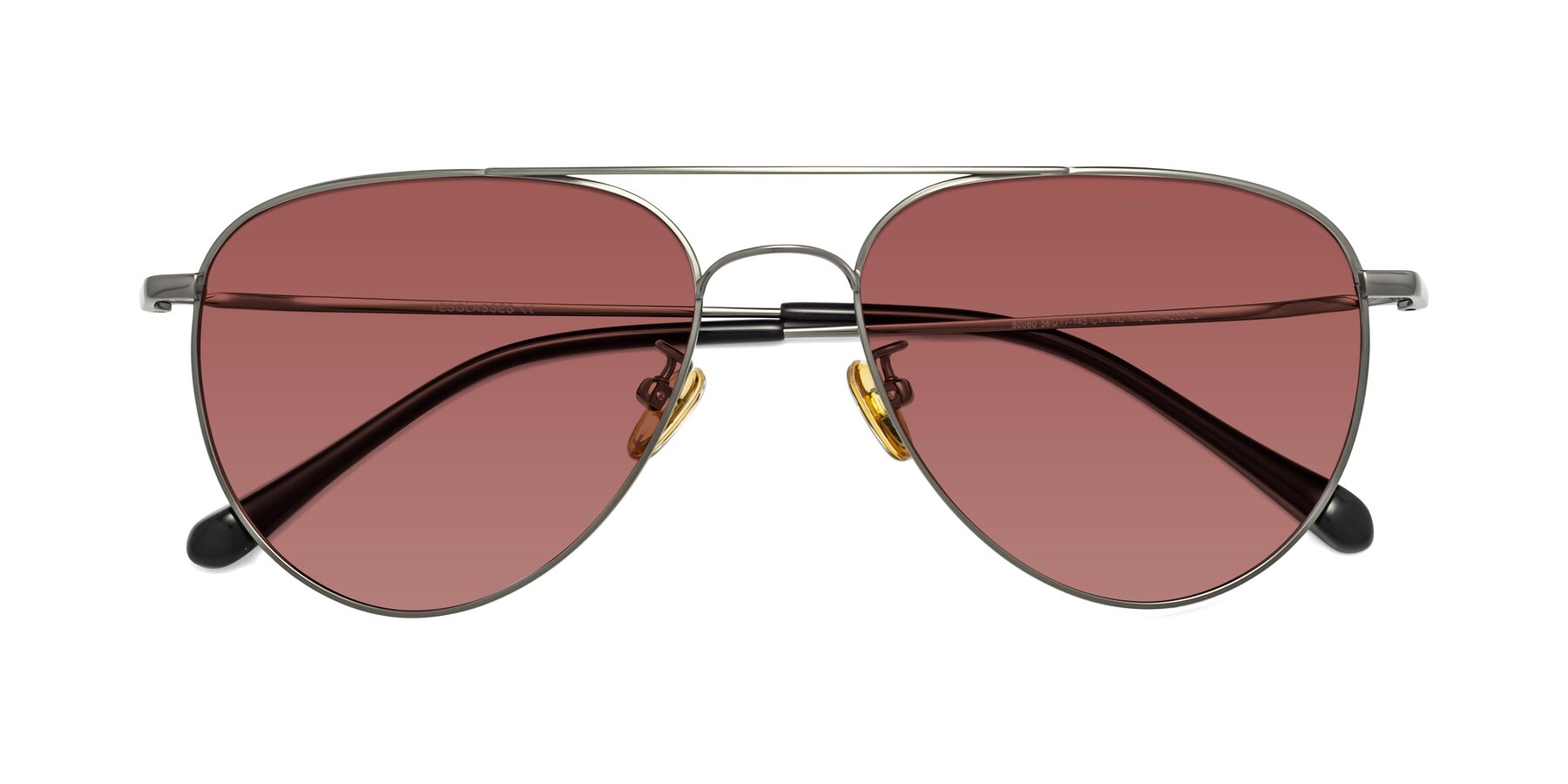 Folded Front of Hindley in Gunmetal with Garnet Tinted Lenses