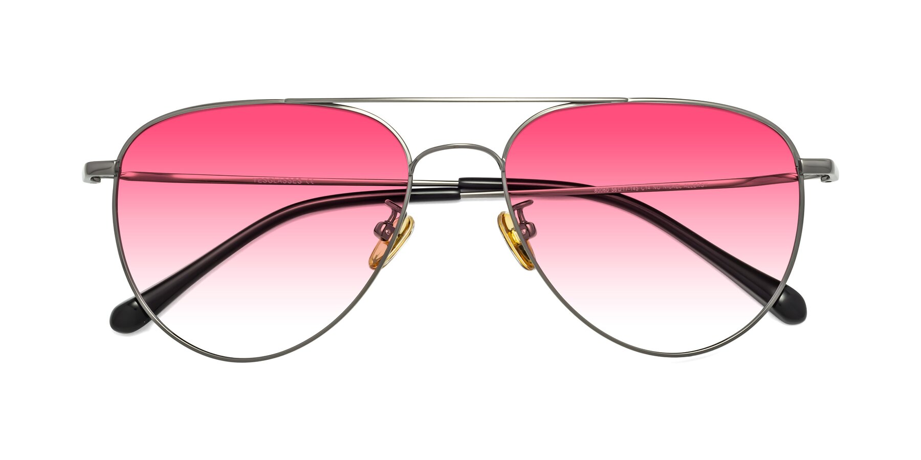 Folded Front of Hindley in Gunmetal with Pink Gradient Lenses