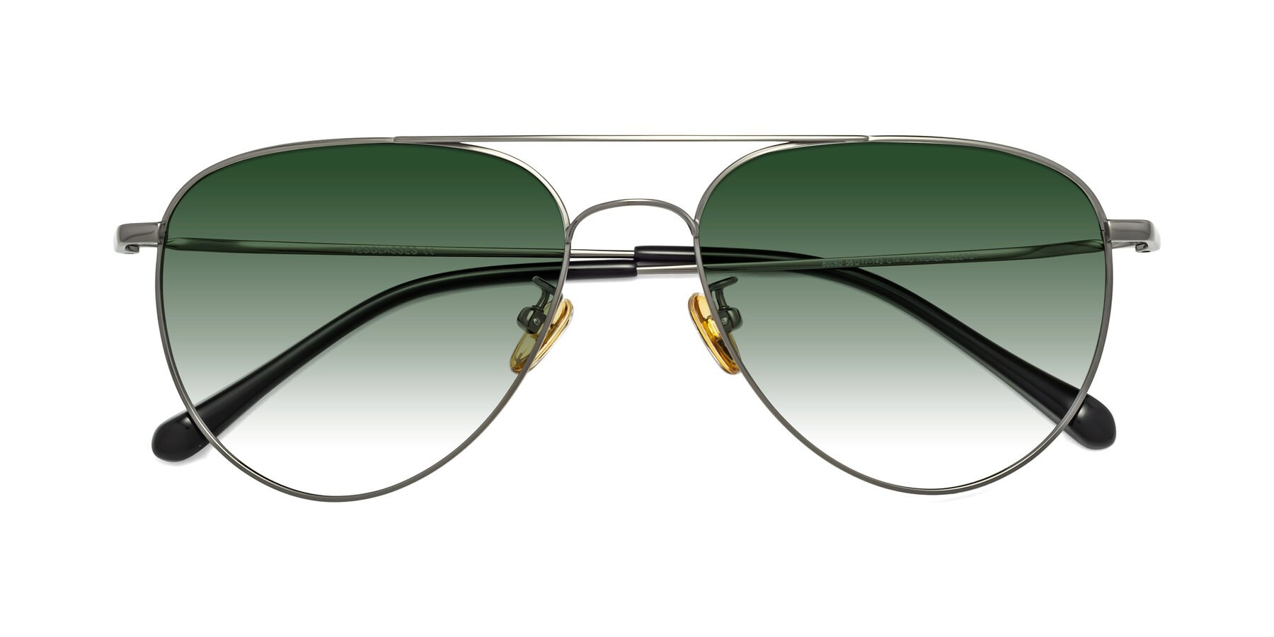 Folded Front of 80060 in Gunmetal with Green Gradient Lenses