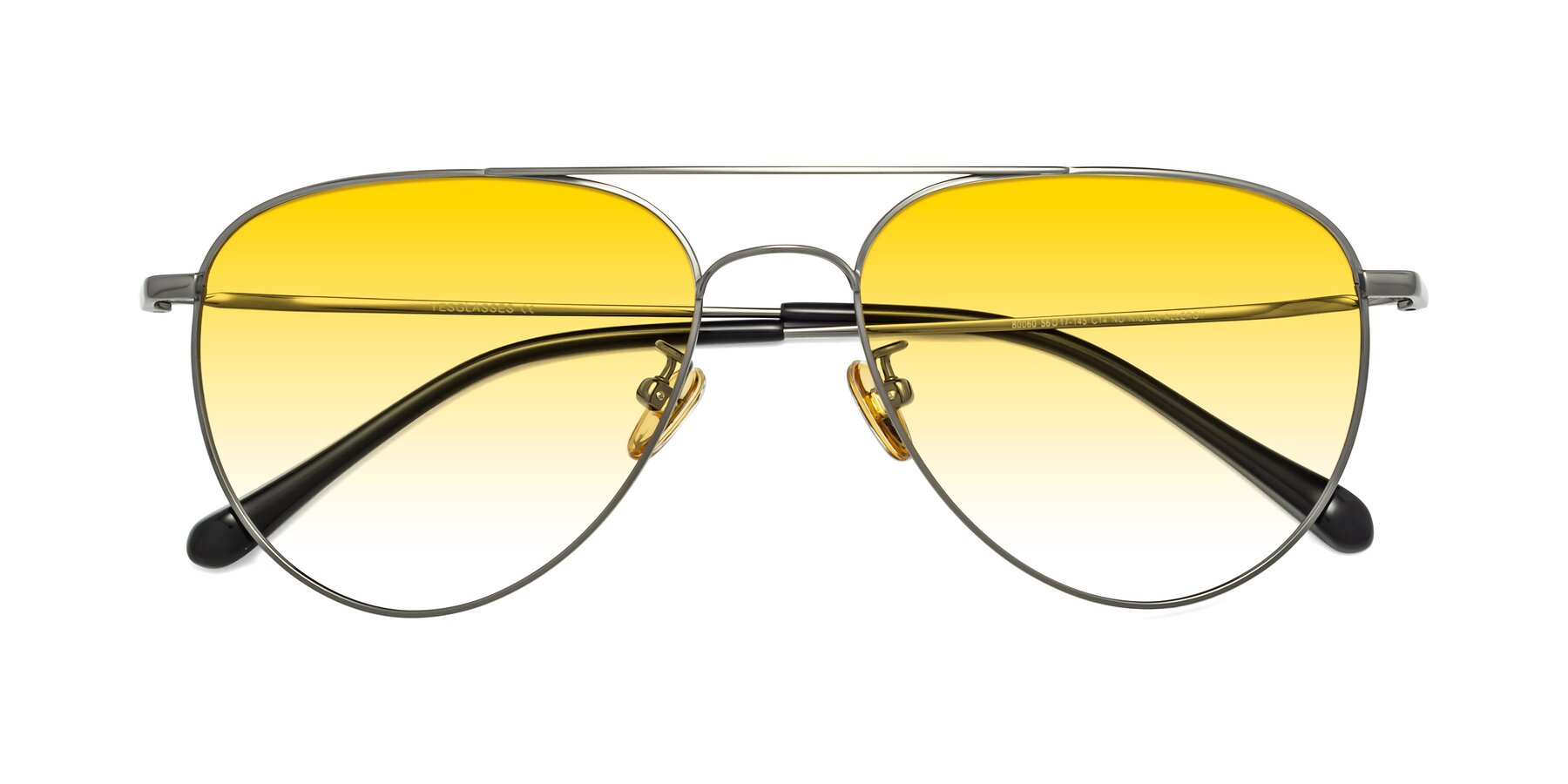 Folded Front of Hindley in Gunmetal with Yellow Gradient Lenses