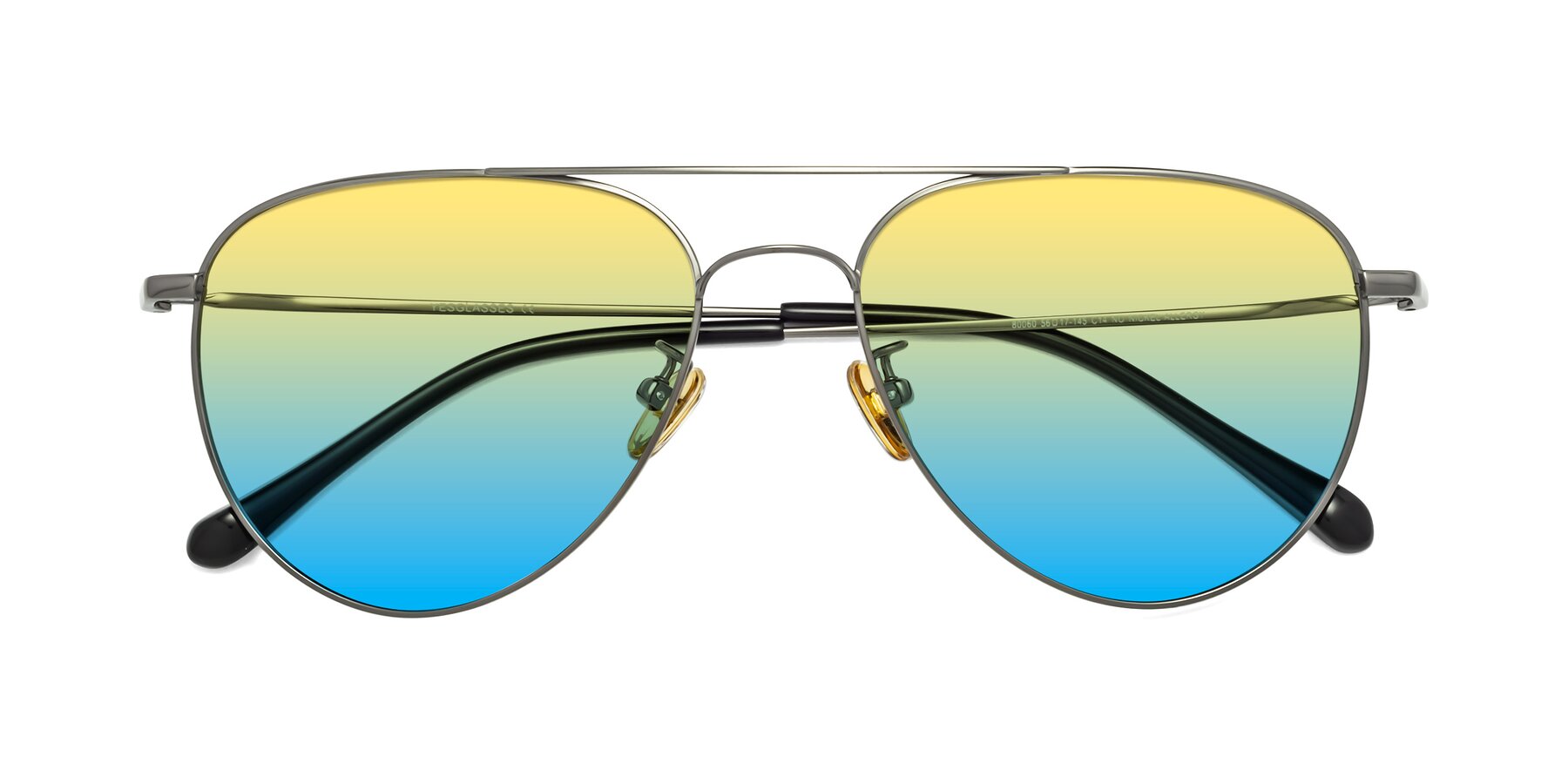 Folded Front of Hindley in Gunmetal with Yellow / Blue Gradient Lenses