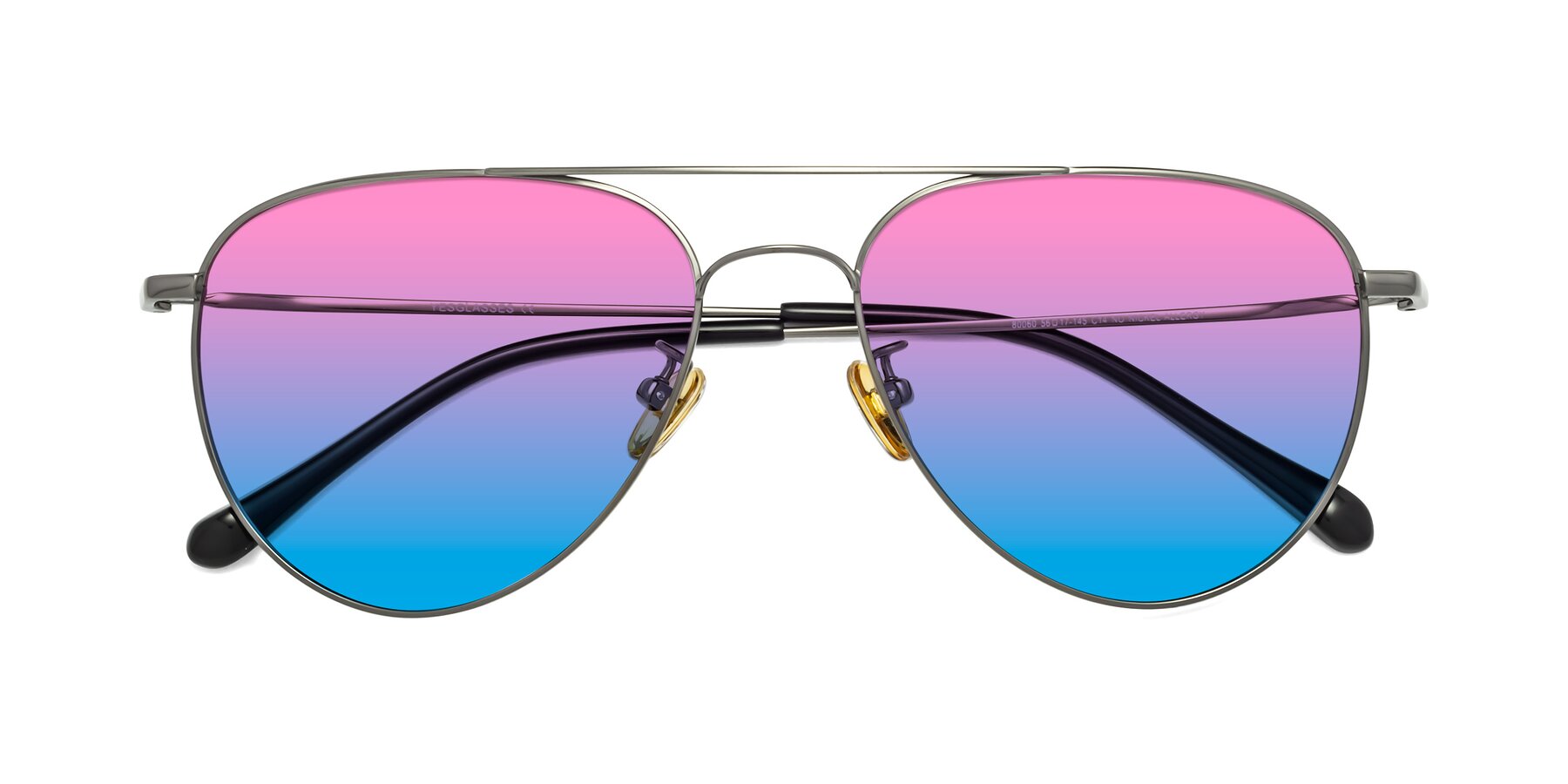Folded Front of Hindley in Gunmetal with Pink / Blue Gradient Lenses