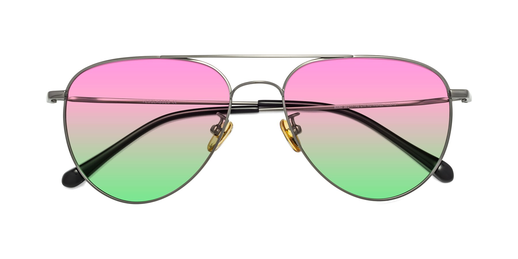 Folded Front of 80060 in Gunmetal with Pink / Green Gradient Lenses