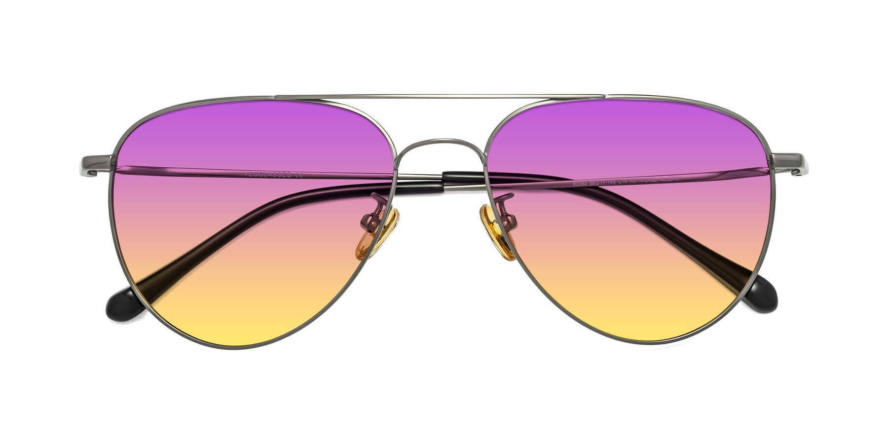 Folded Front of Hindley in Gunmetal with Purple / Yellow Gradient Lenses