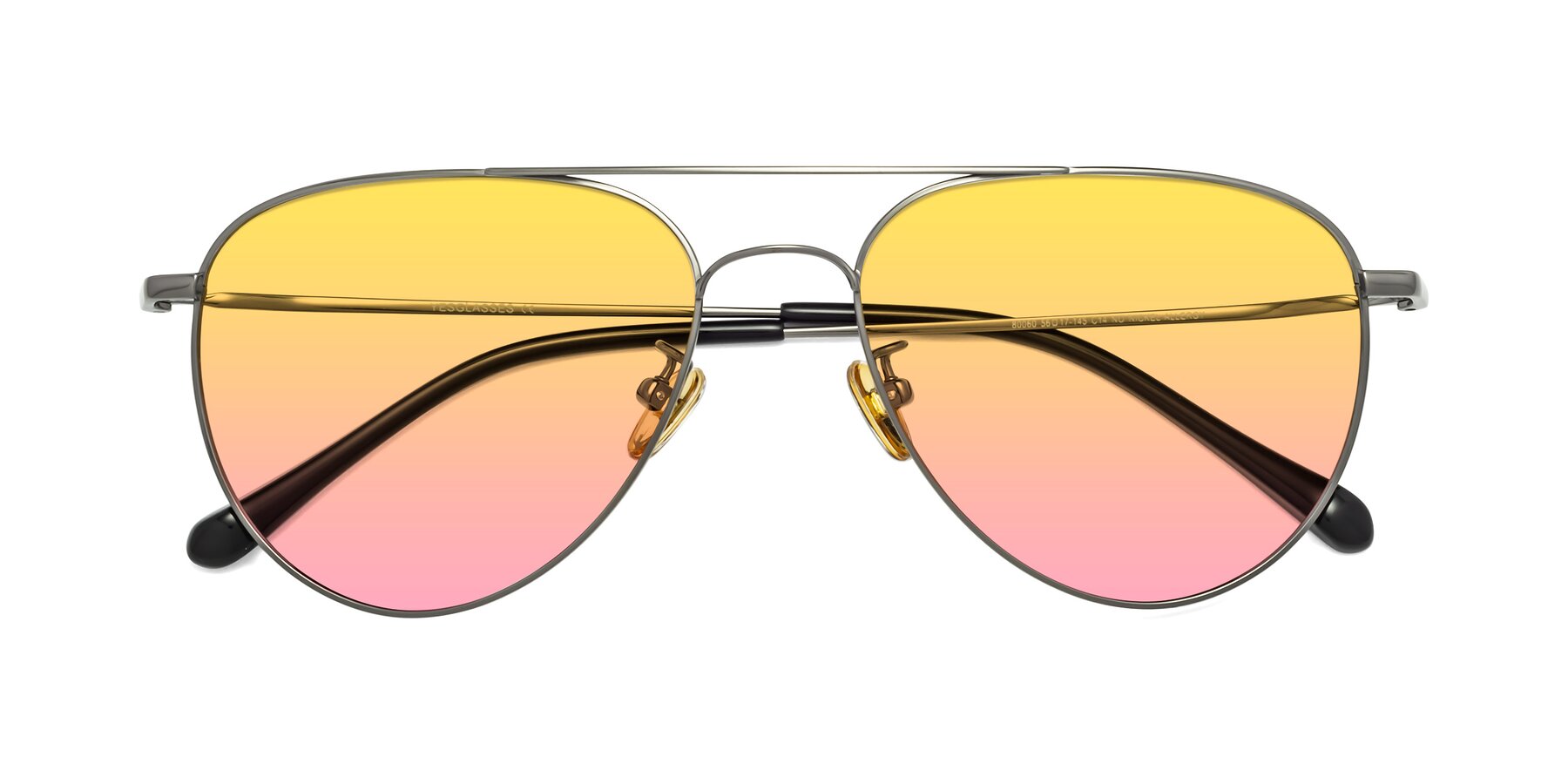 Folded Front of 80060 in Gunmetal with Yellow / Pink Gradient Lenses