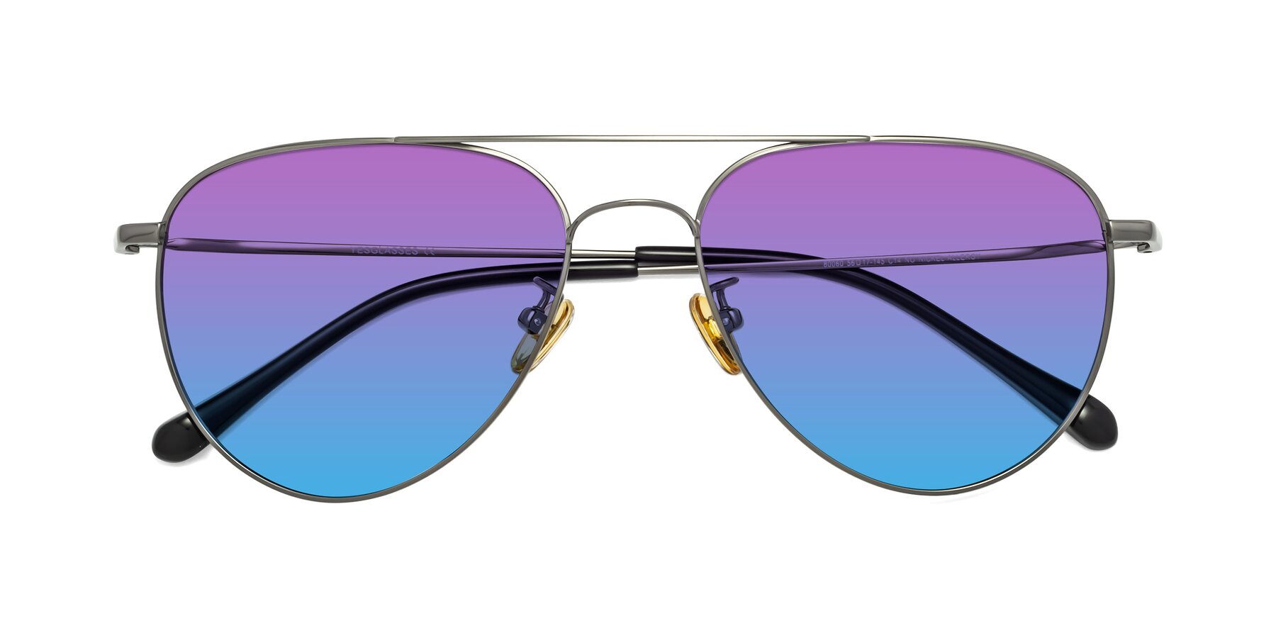 Folded Front of 80060 in Gunmetal with Purple / Blue Gradient Lenses