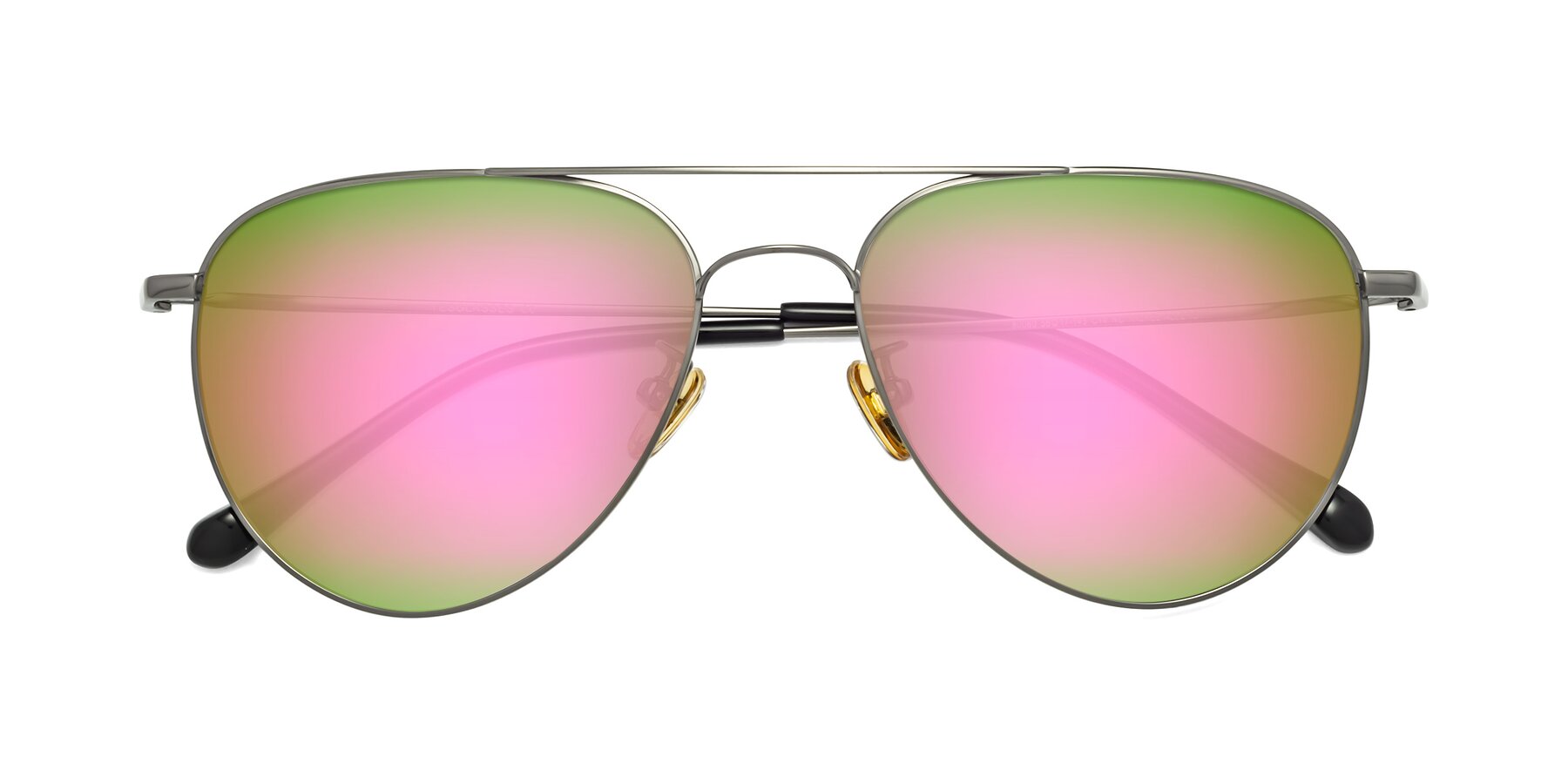 Folded Front of 80060 in Gunmetal with Pink Mirrored Lenses