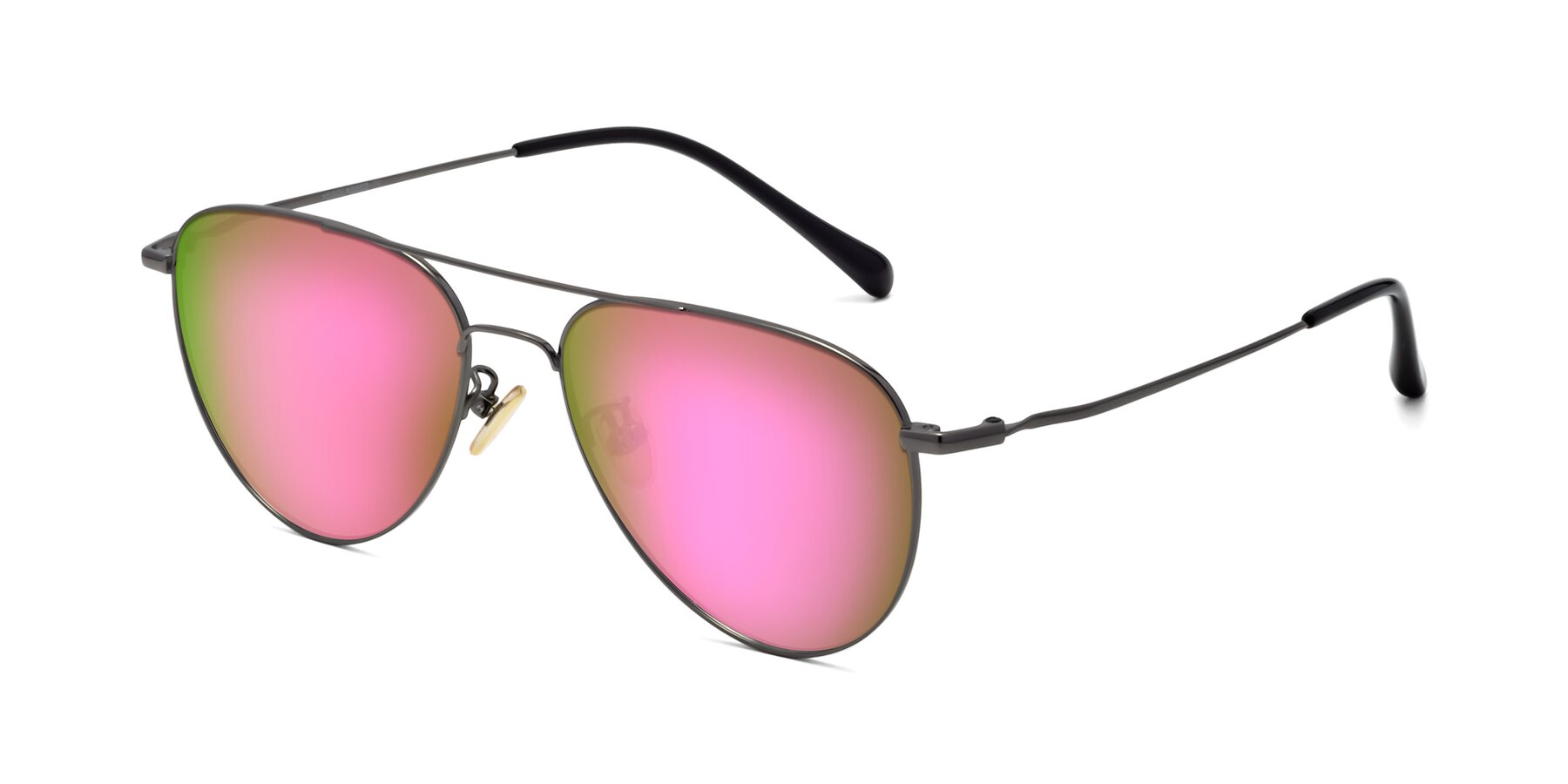 Angle of 80060 in Gunmetal with Pink Mirrored Lenses