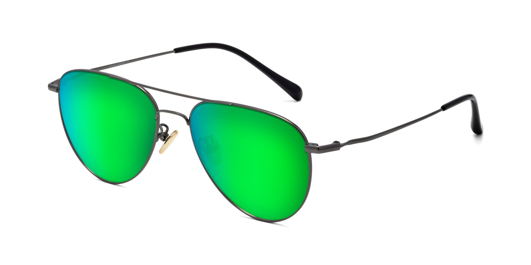 Angle of Hindley in Gunmetal with Green Mirrored Lenses