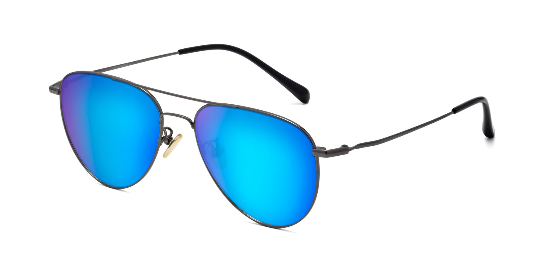 Angle of Hindley in Gunmetal with Blue Mirrored Lenses