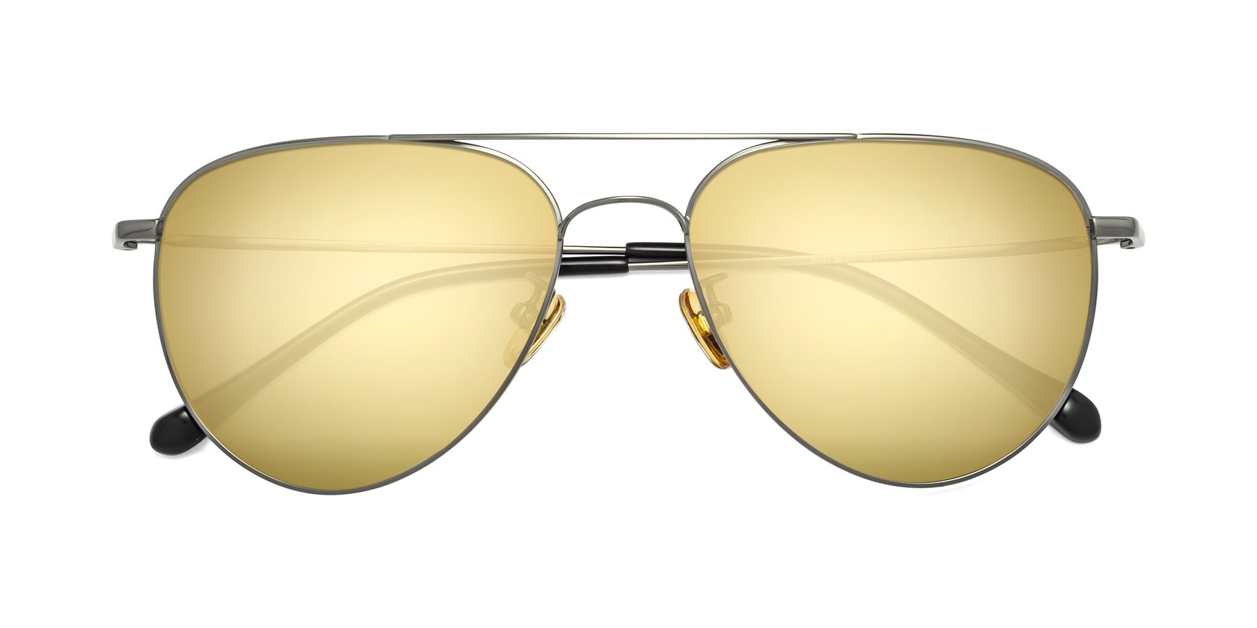 Folded Front of Hindley in Gunmetal with Gold Mirrored Lenses