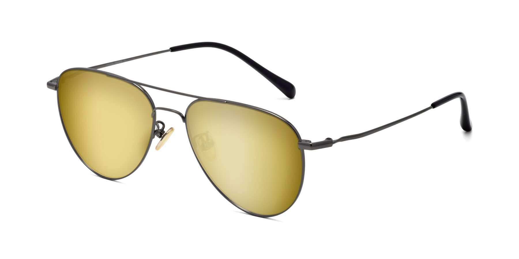 Angle of Hindley in Gunmetal with Gold Mirrored Lenses