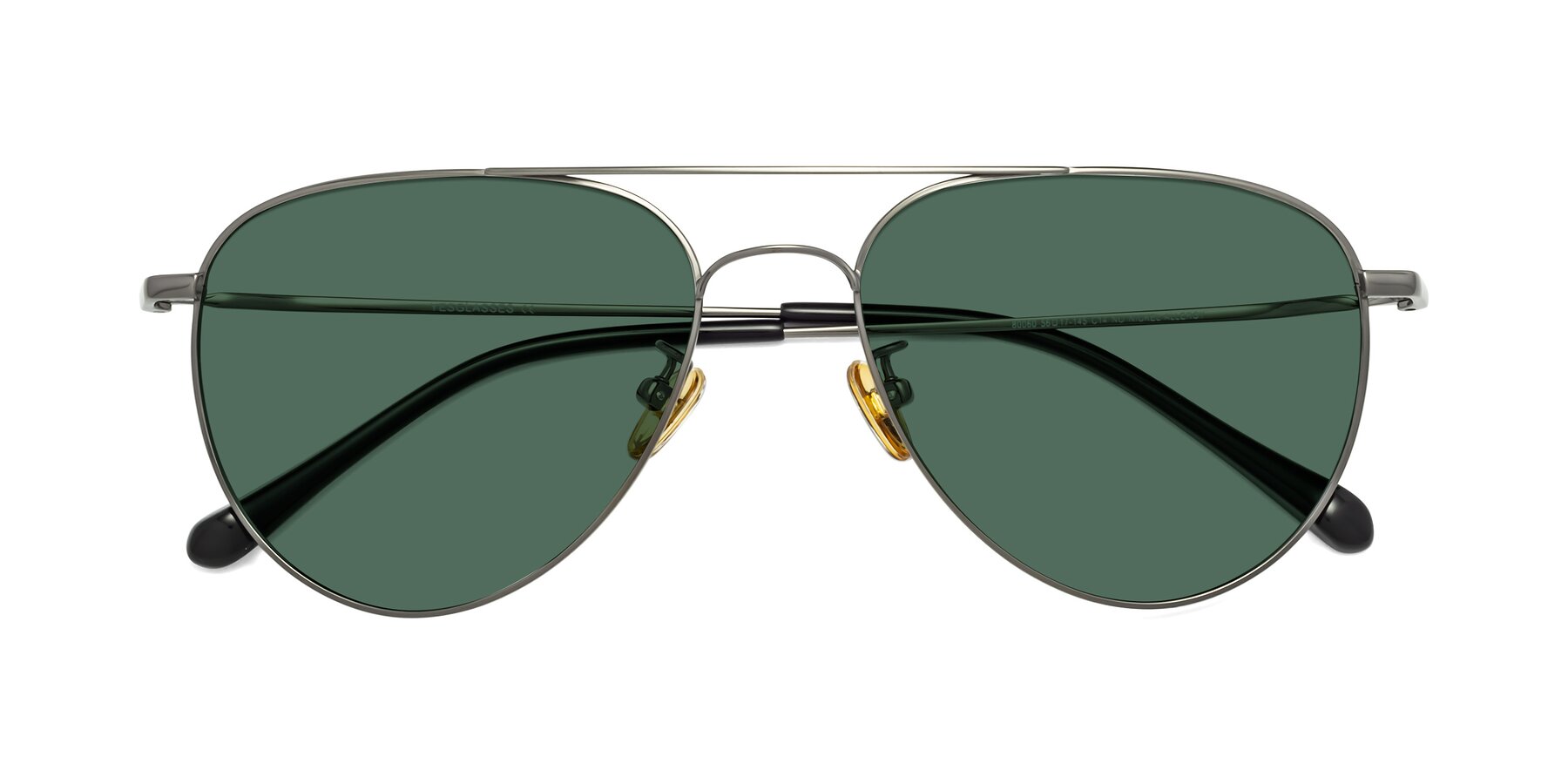 Folded Front of Hindley in Gunmetal with Green Polarized Lenses