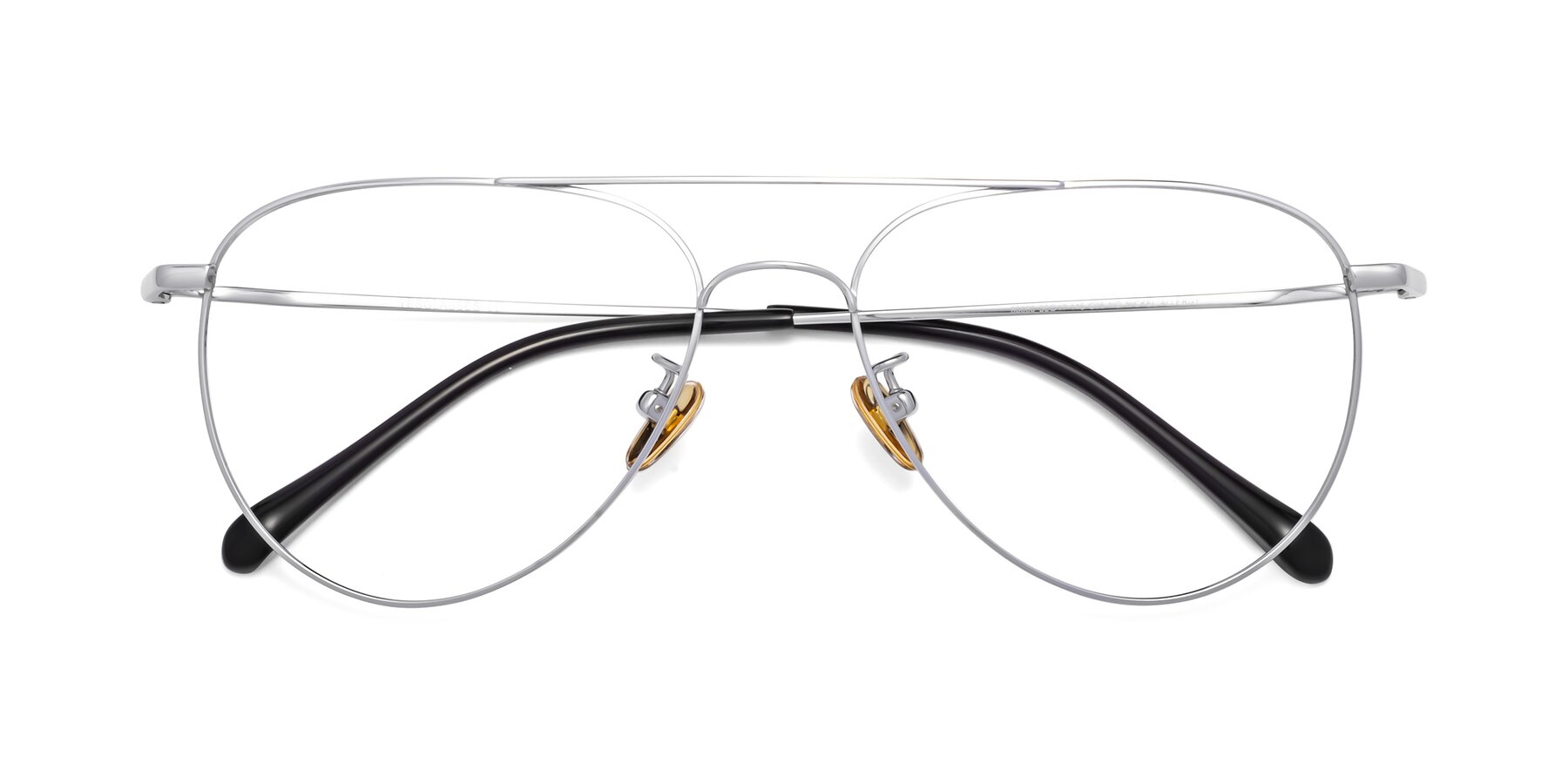 Folded Front of 80060 in Silver with Clear Reading Eyeglass Lenses