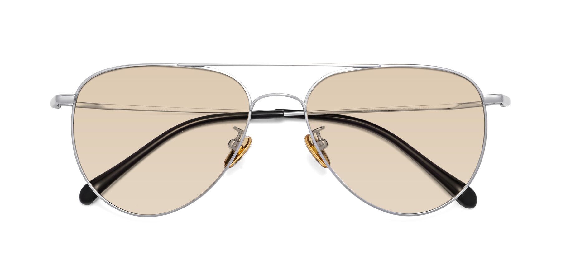 Folded Front of Hindley in Silver with Light Brown Tinted Lenses