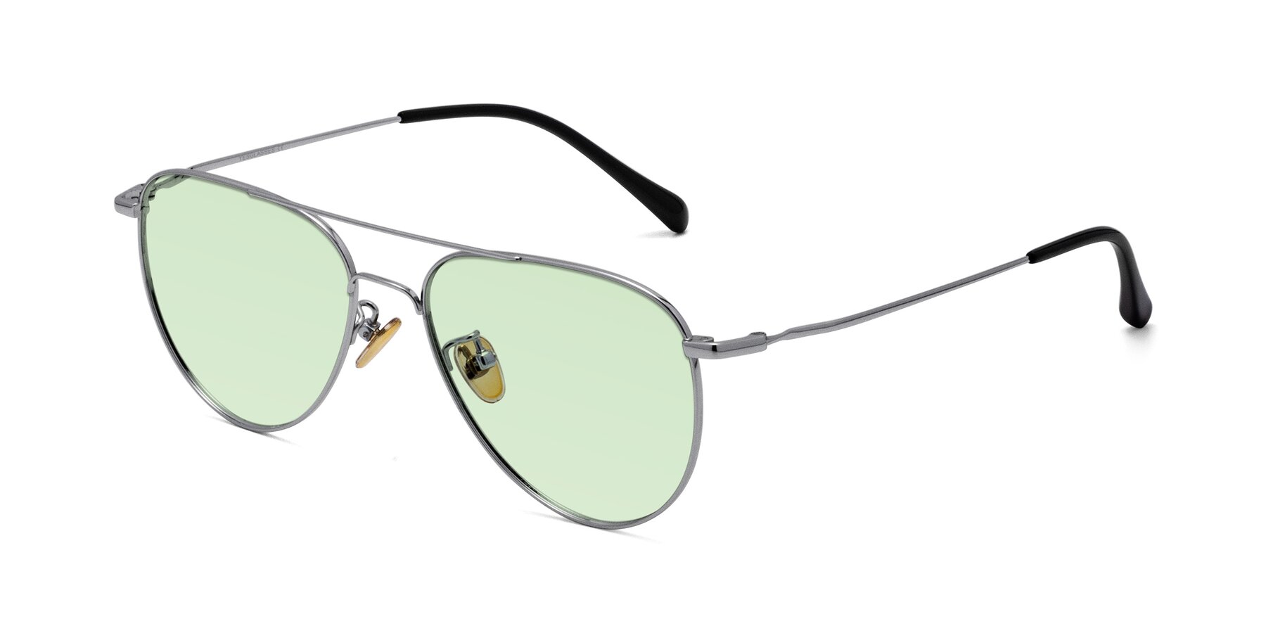 Angle of Hindley in Silver with Light Green Tinted Lenses
