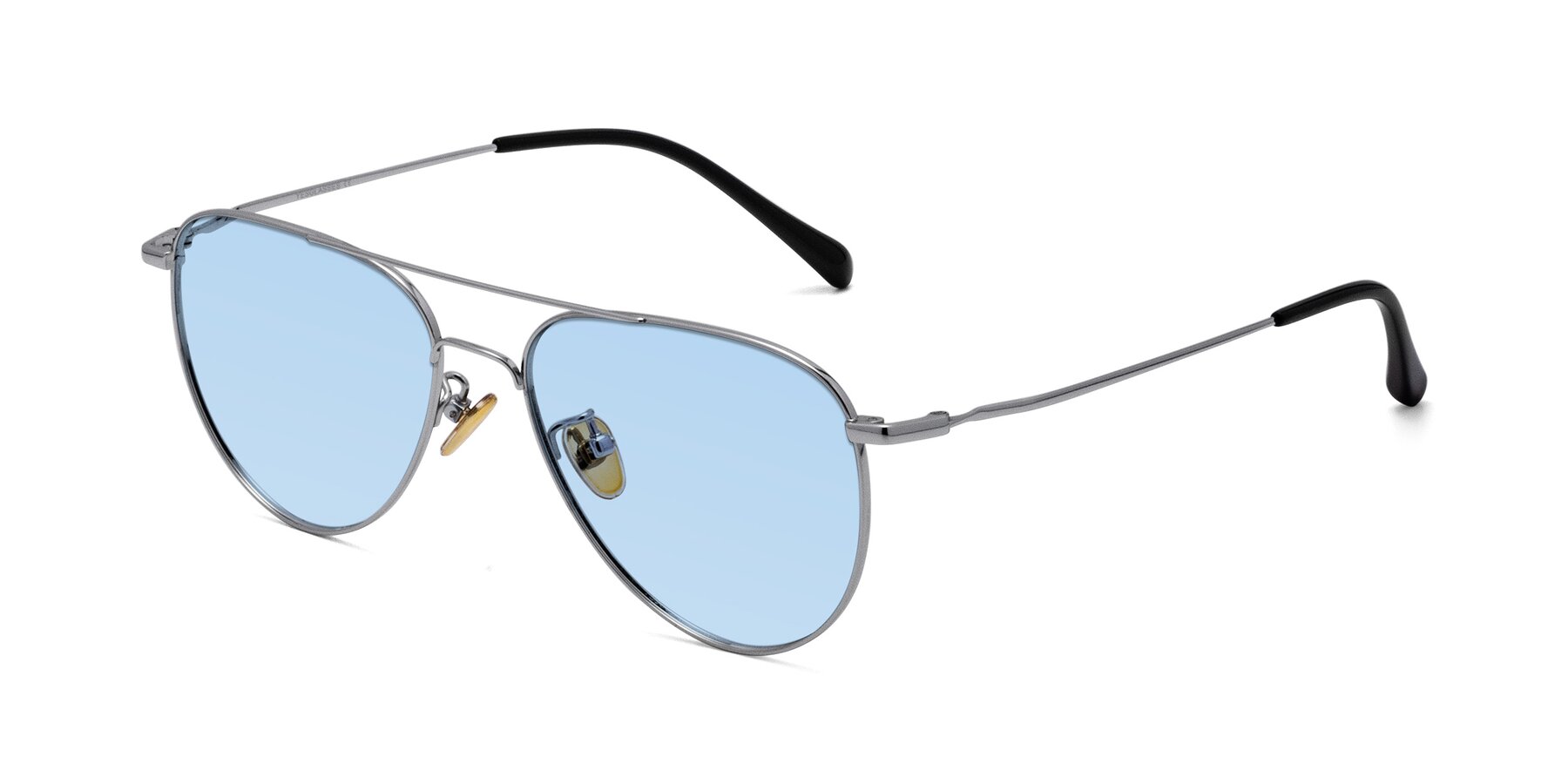 Angle of Hindley in Silver with Light Blue Tinted Lenses