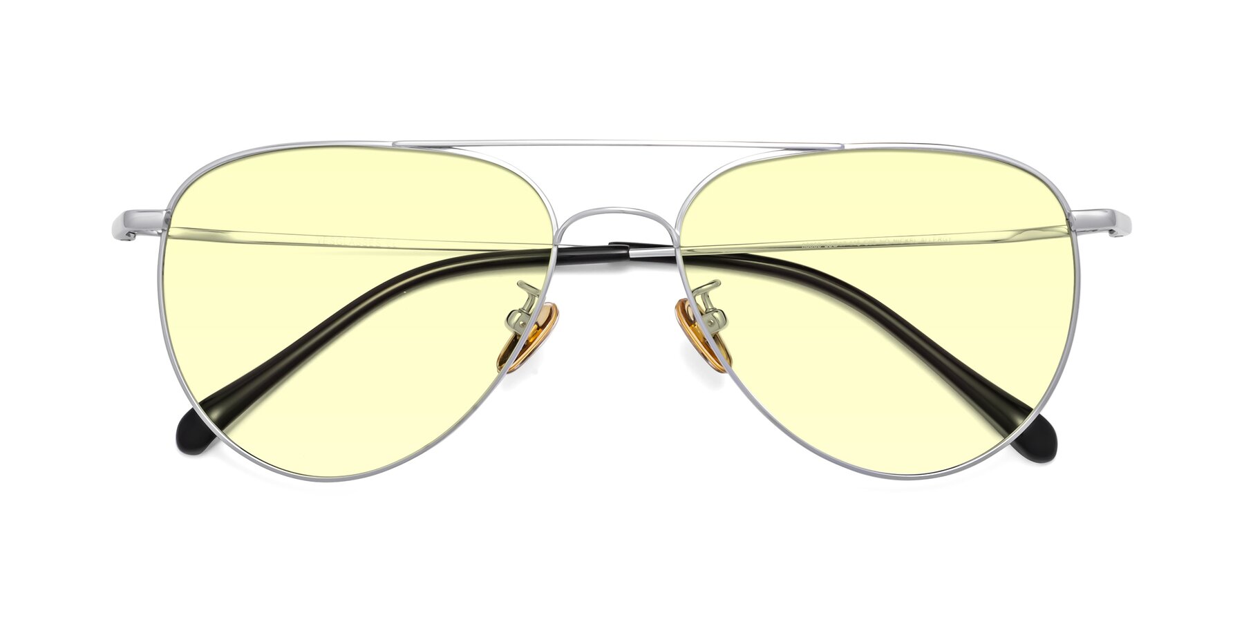 Folded Front of Hindley in Silver with Light Yellow Tinted Lenses