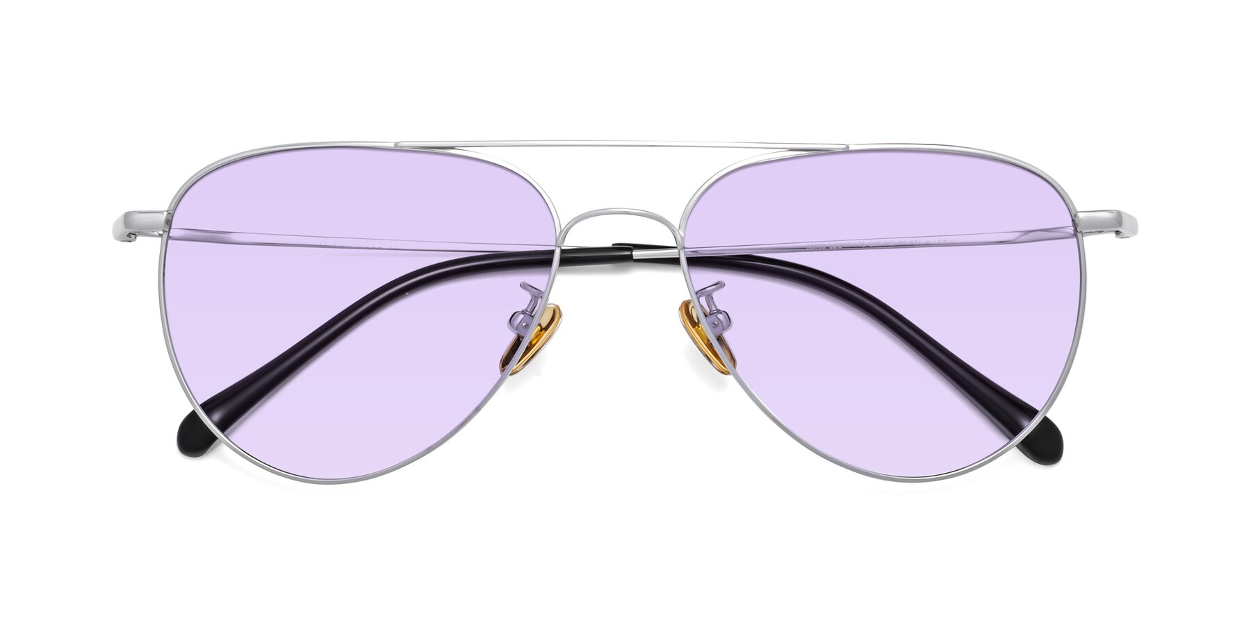 Folded Front of Hindley in Silver with Light Purple Tinted Lenses