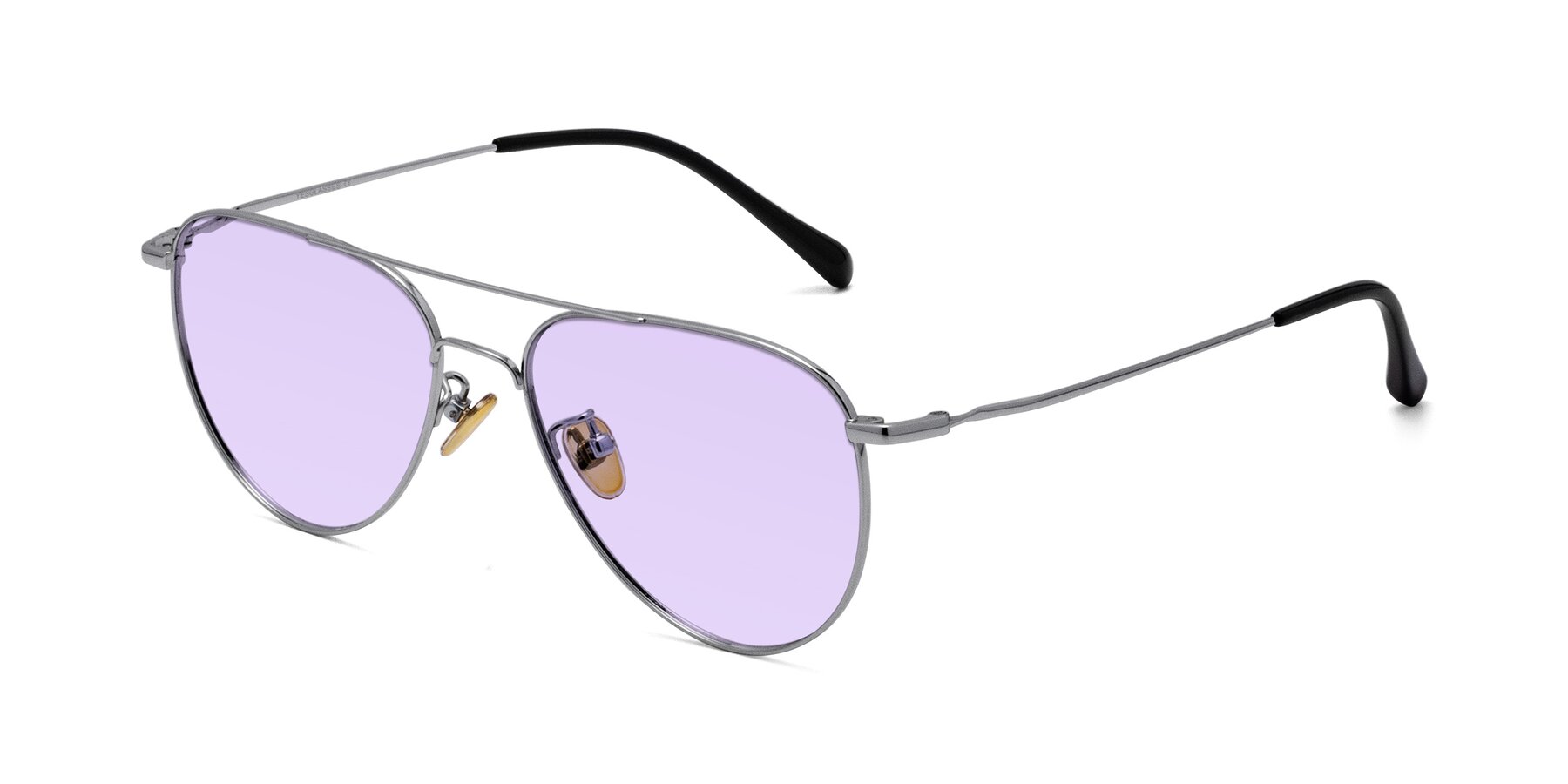 Angle of Hindley in Silver with Light Purple Tinted Lenses