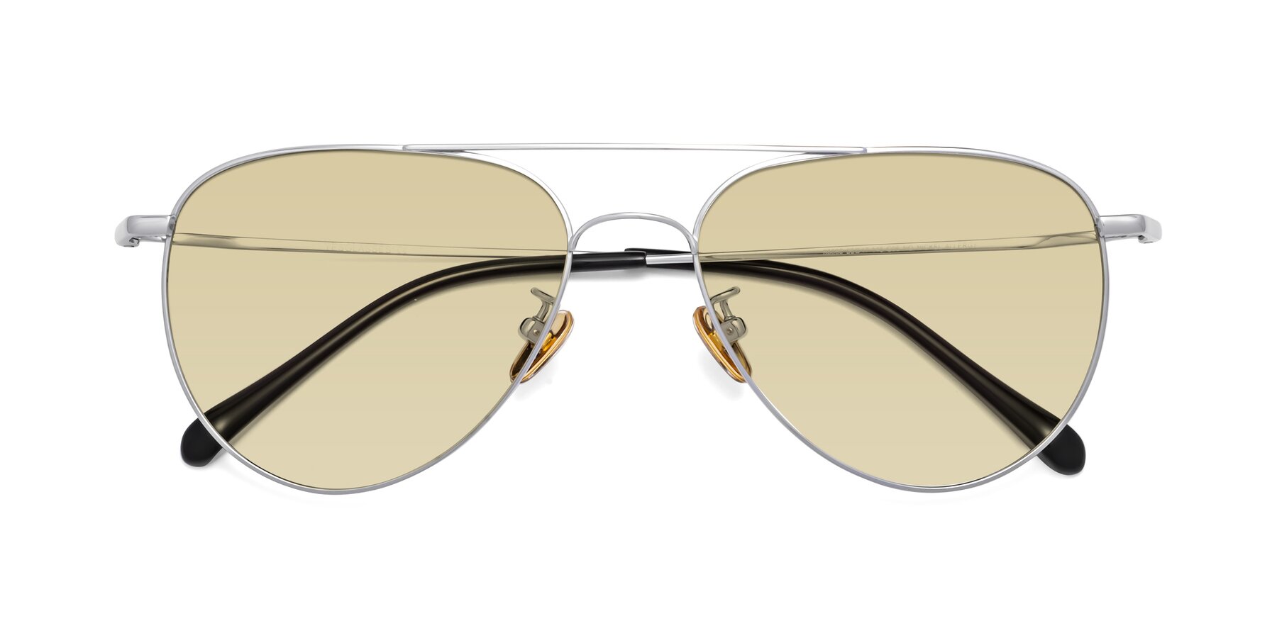 Folded Front of Hindley in Silver with Light Champagne Tinted Lenses