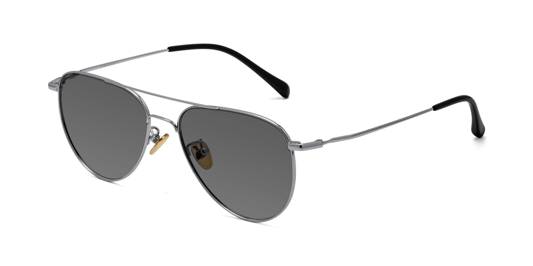 Angle of Hindley in Silver with Medium Gray Tinted Lenses