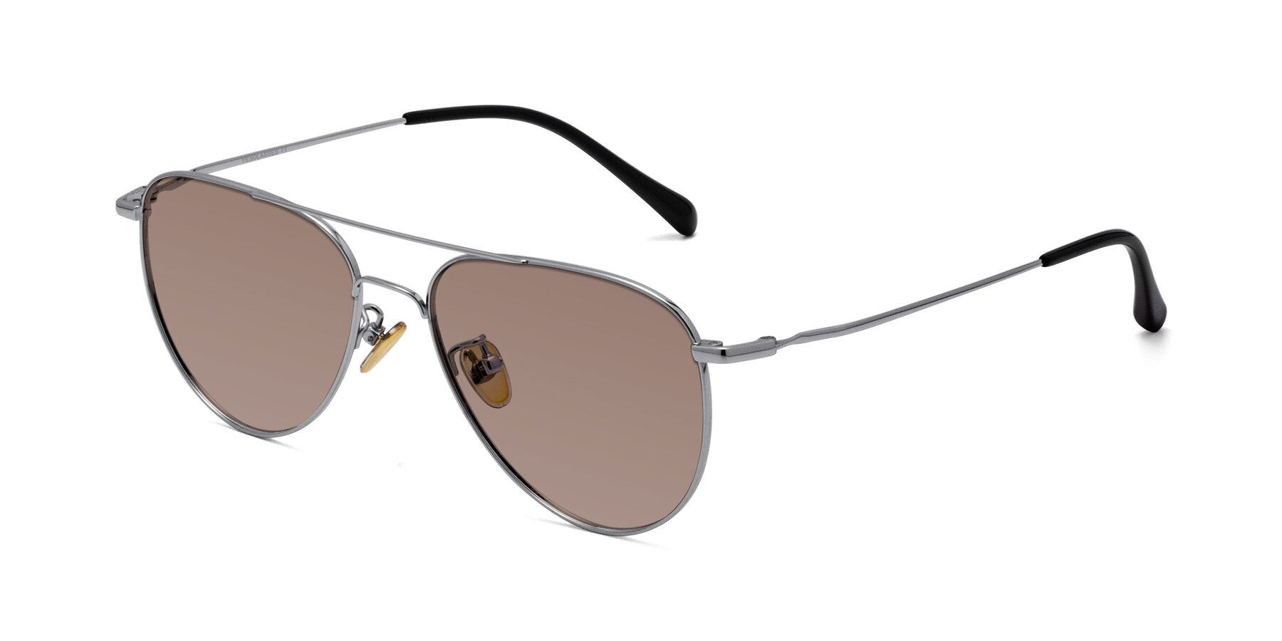 Angle of Hindley in Silver with Medium Brown Tinted Lenses