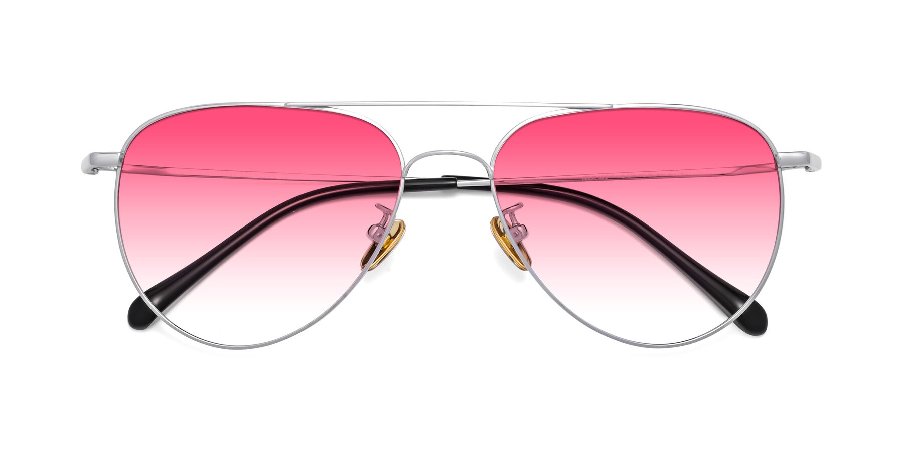 Folded Front of Hindley in Silver with Pink Gradient Lenses