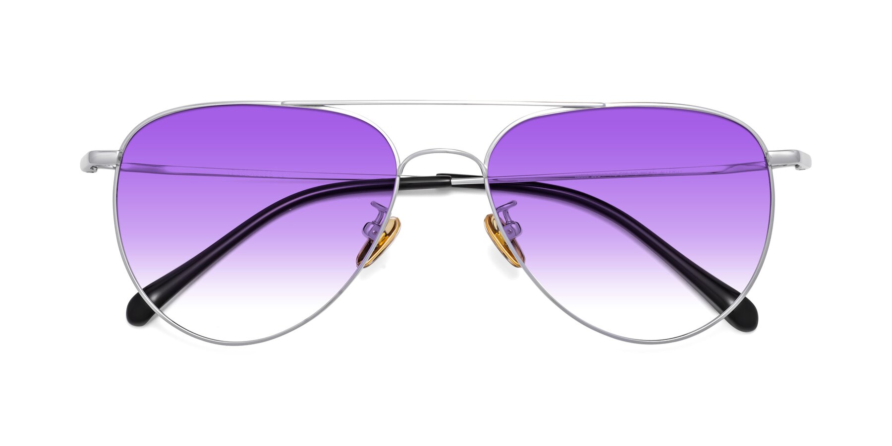 Folded Front of Hindley in Silver with Purple Gradient Lenses
