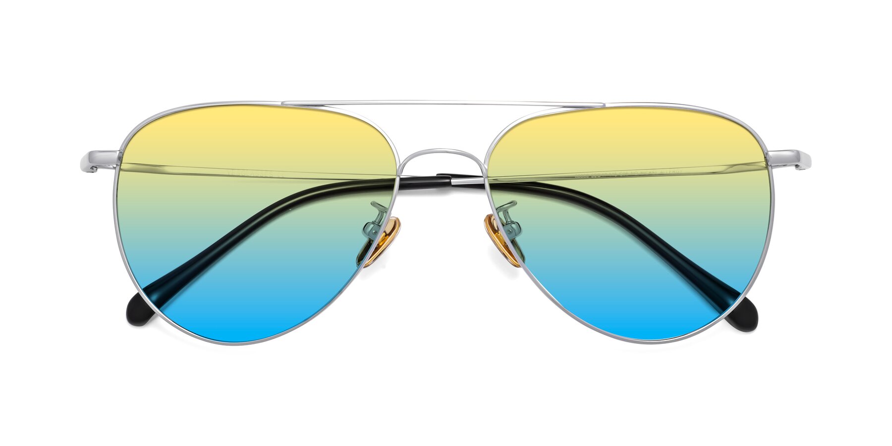 Folded Front of 80060 in Silver with Yellow / Blue Gradient Lenses