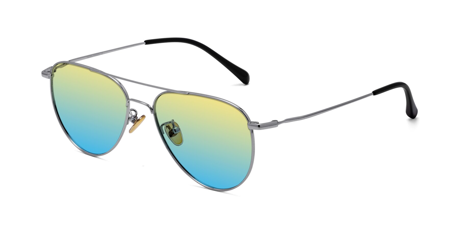 Angle of 80060 in Silver with Yellow / Blue Gradient Lenses