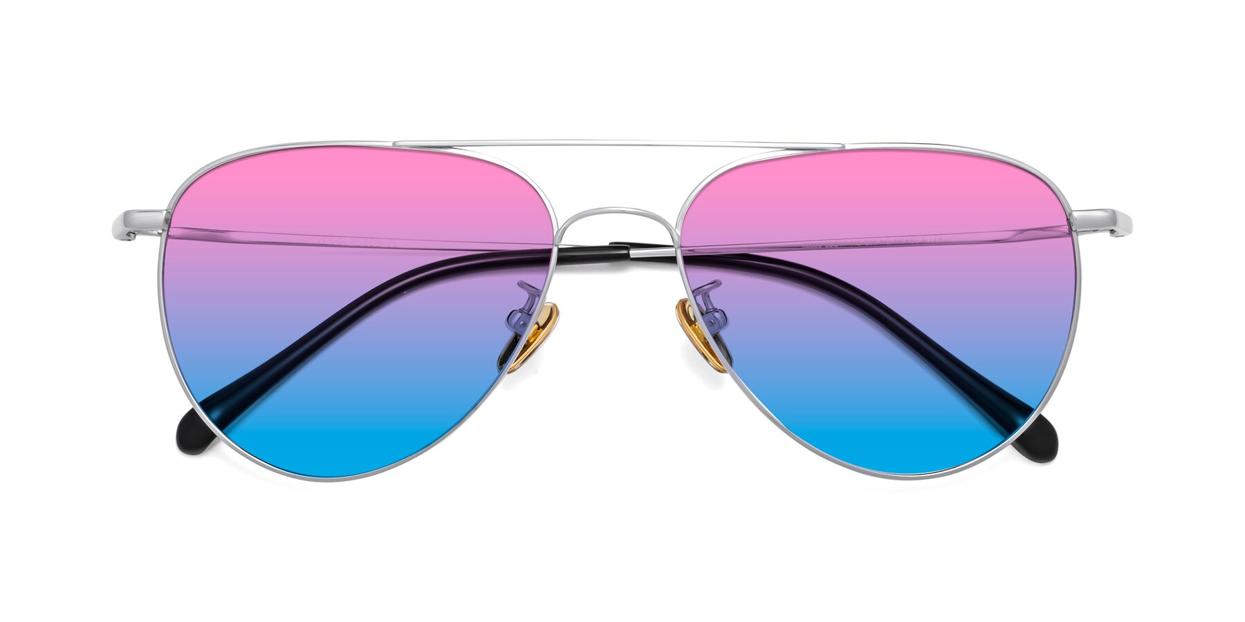 Folded Front of Hindley in Silver with Pink / Blue Gradient Lenses