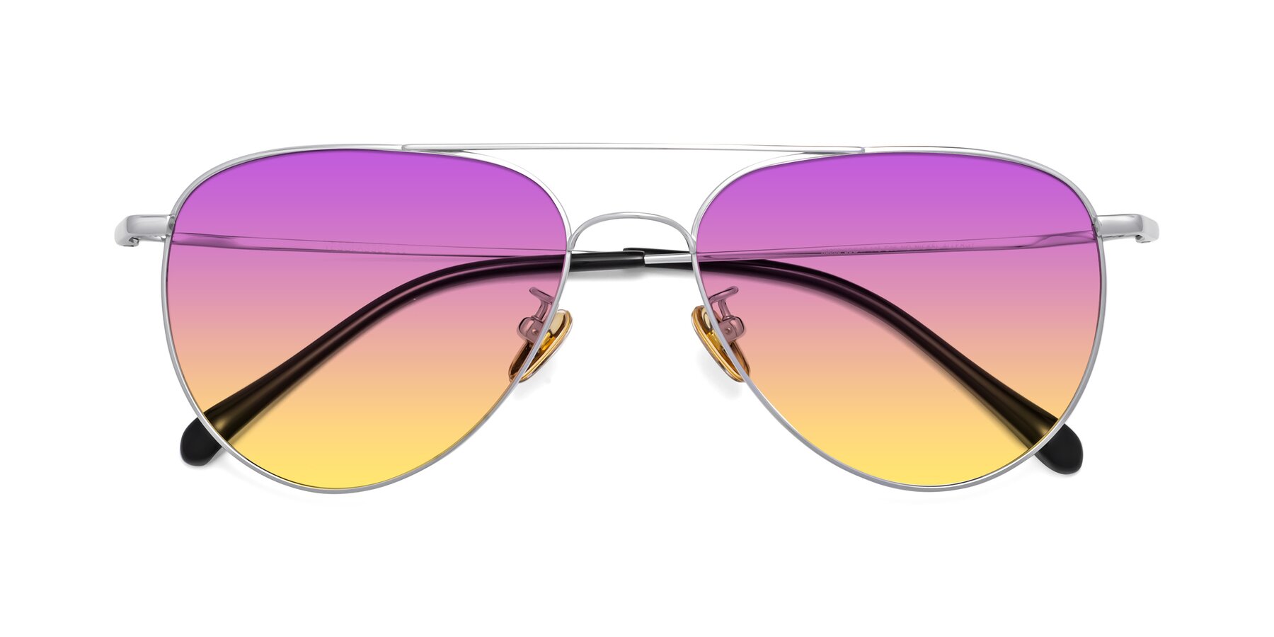 Folded Front of 80060 in Silver with Purple / Yellow Gradient Lenses