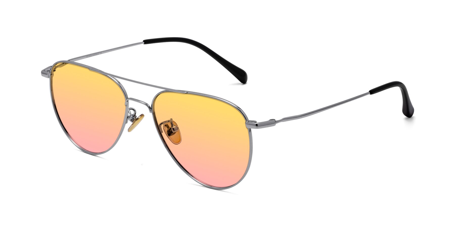 Angle of 80060 in Silver with Yellow / Pink Gradient Lenses