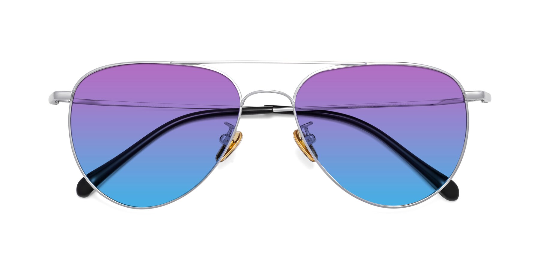 Folded Front of 80060 in Silver with Purple / Blue Gradient Lenses
