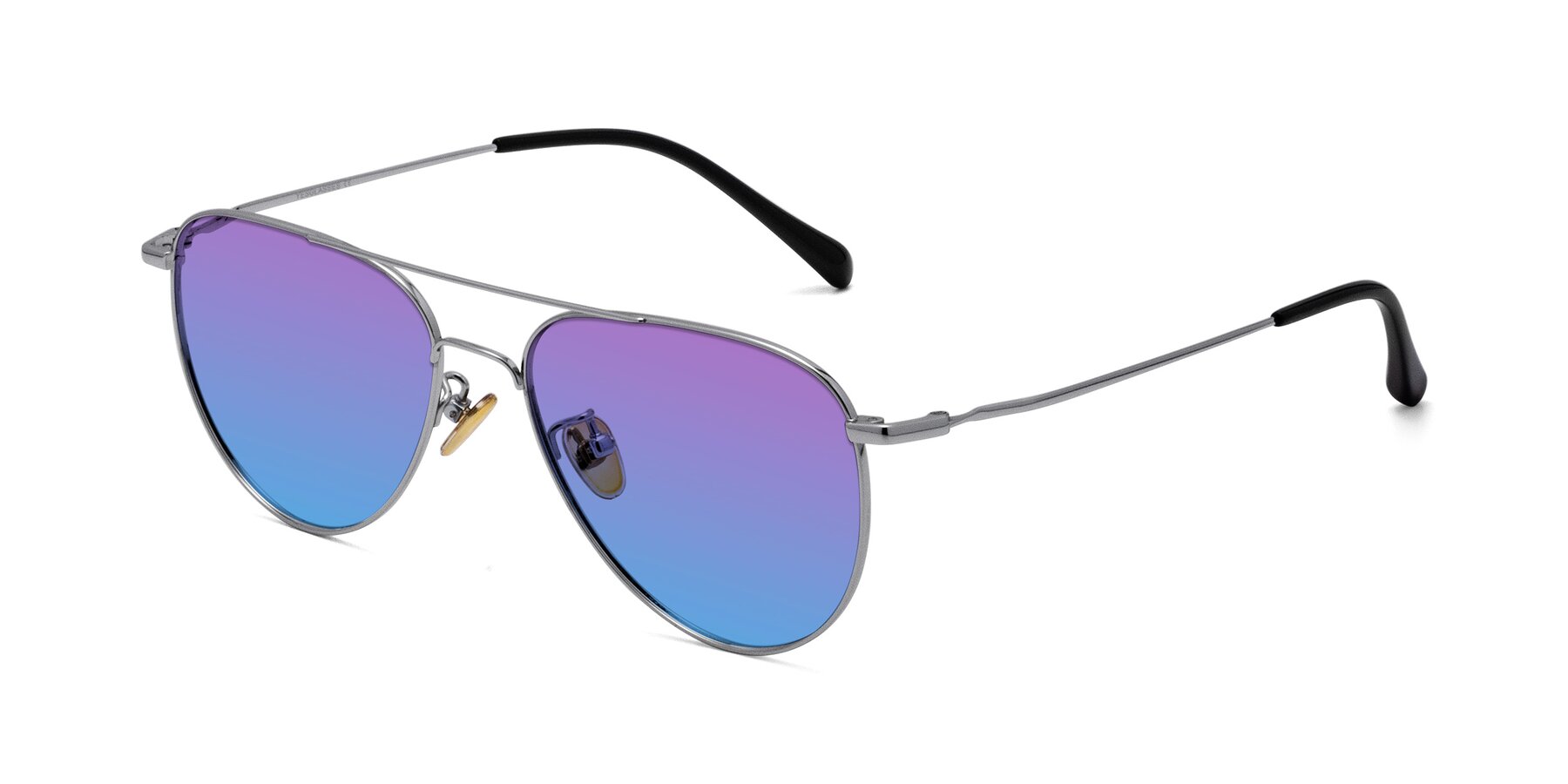 Angle of 80060 in Silver with Purple / Blue Gradient Lenses