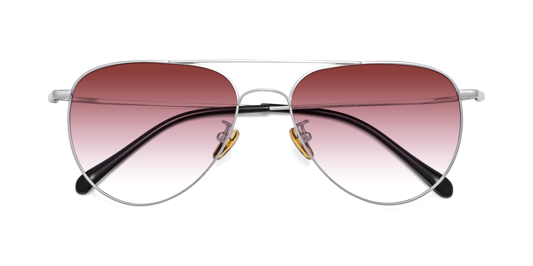 Folded Front of Hindley in Silver with Garnet Gradient Lenses