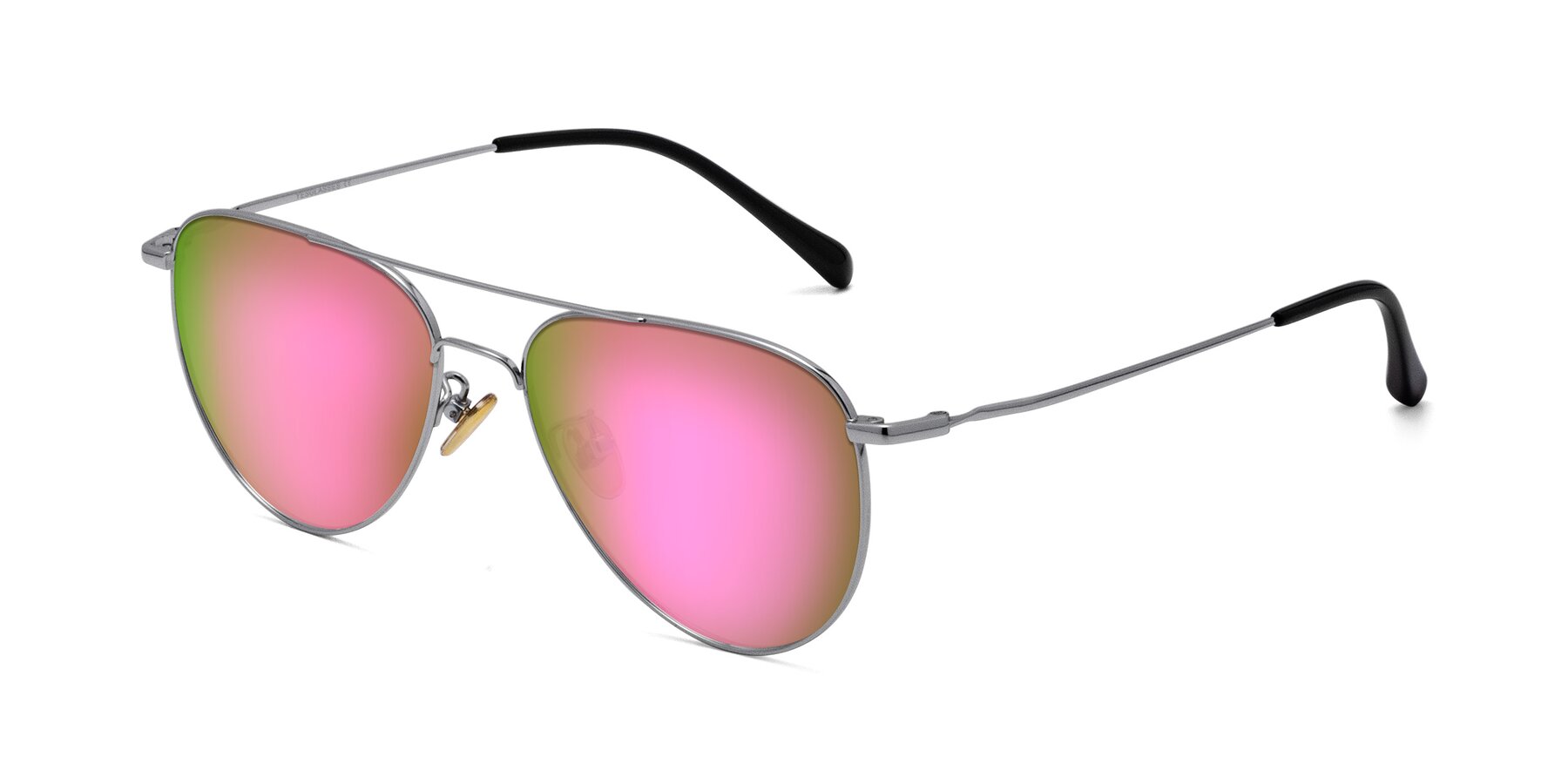 Angle of Hindley in Silver with Pink Mirrored Lenses