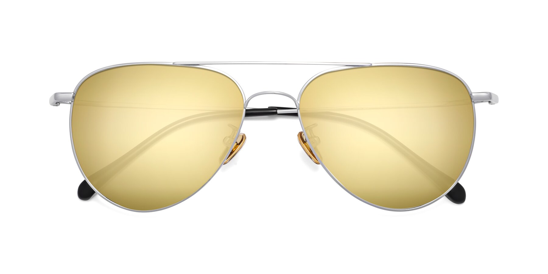 Folded Front of Hindley in Silver with Gold Mirrored Lenses