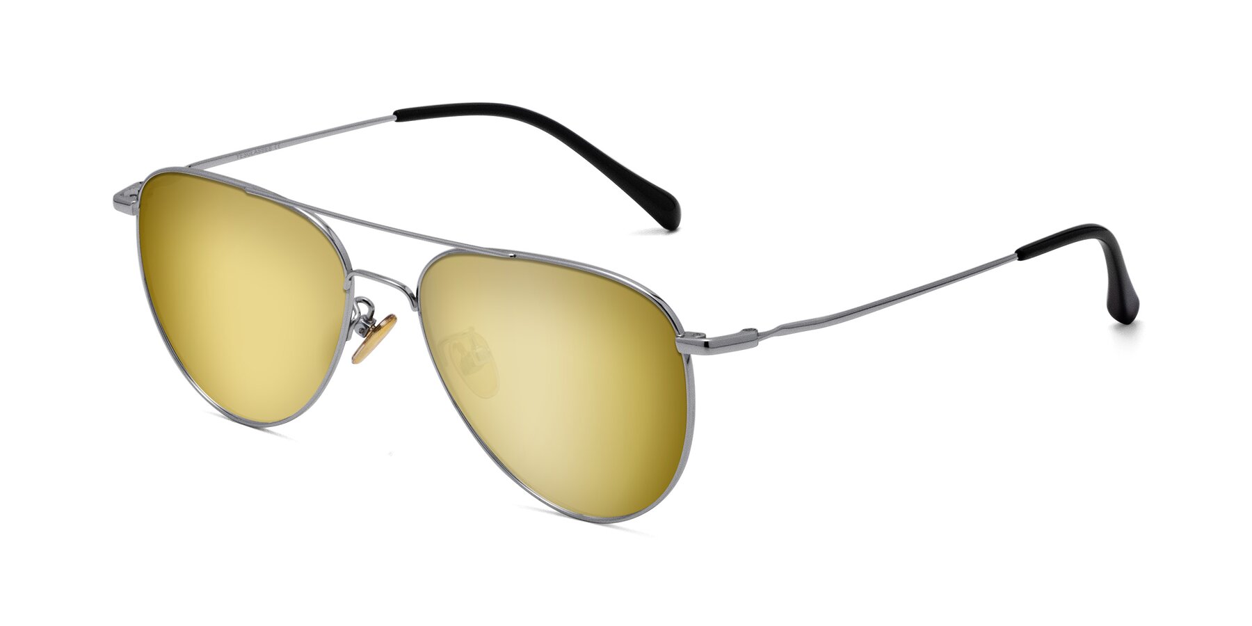 Angle of Hindley in Silver with Gold Mirrored Lenses
