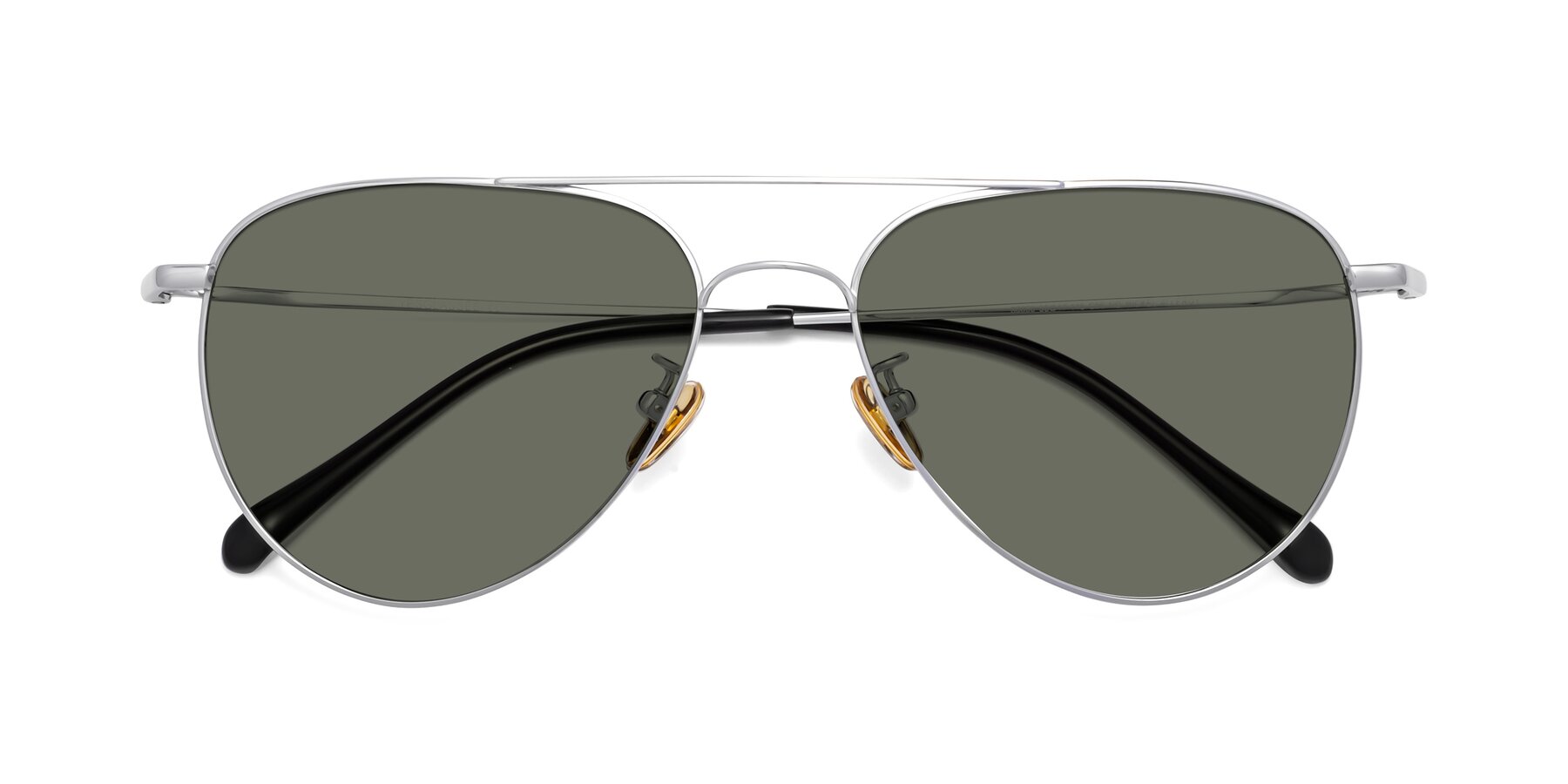 Folded Front of Hindley in Silver with Gray Polarized Lenses